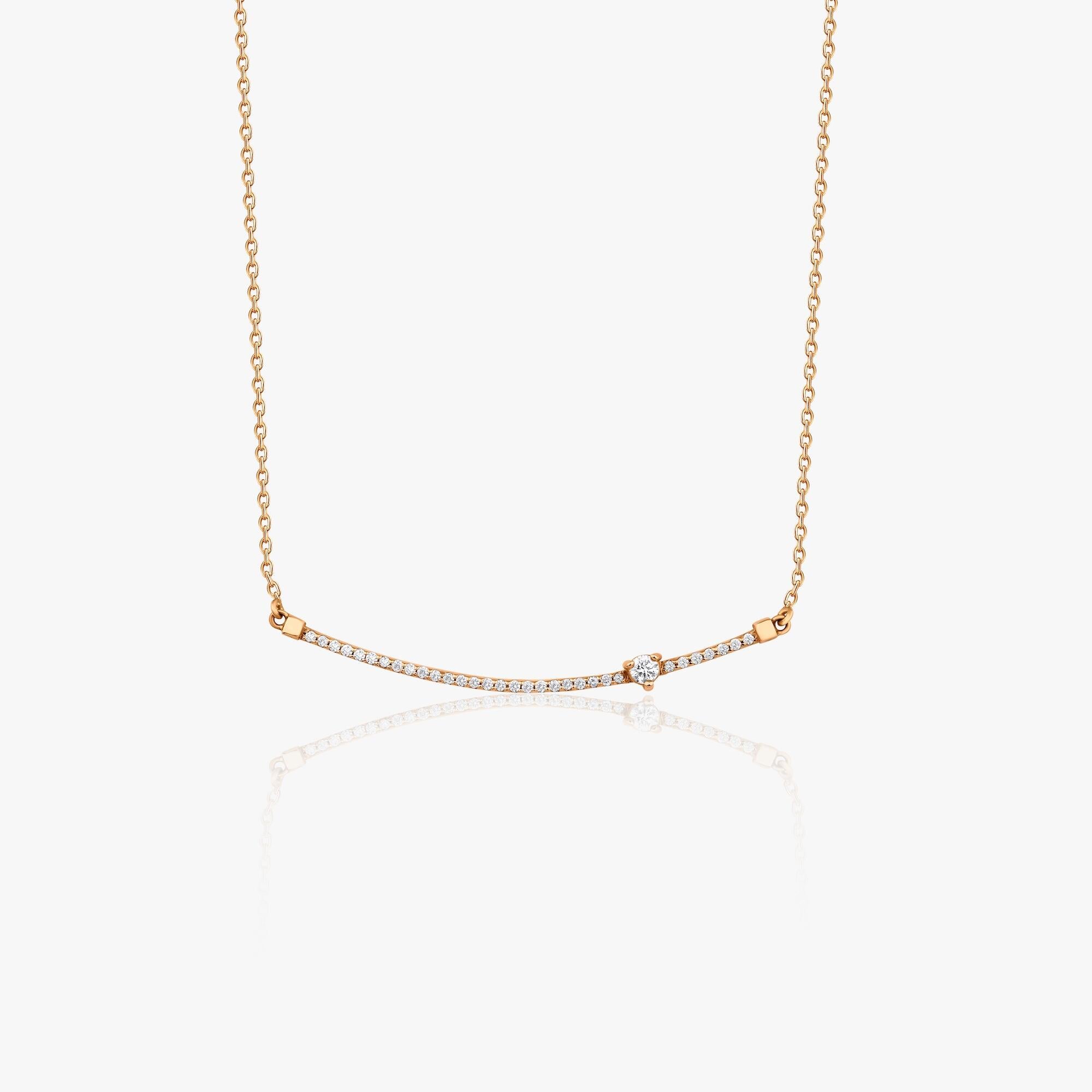 Diamond Curved Bar Necklace
