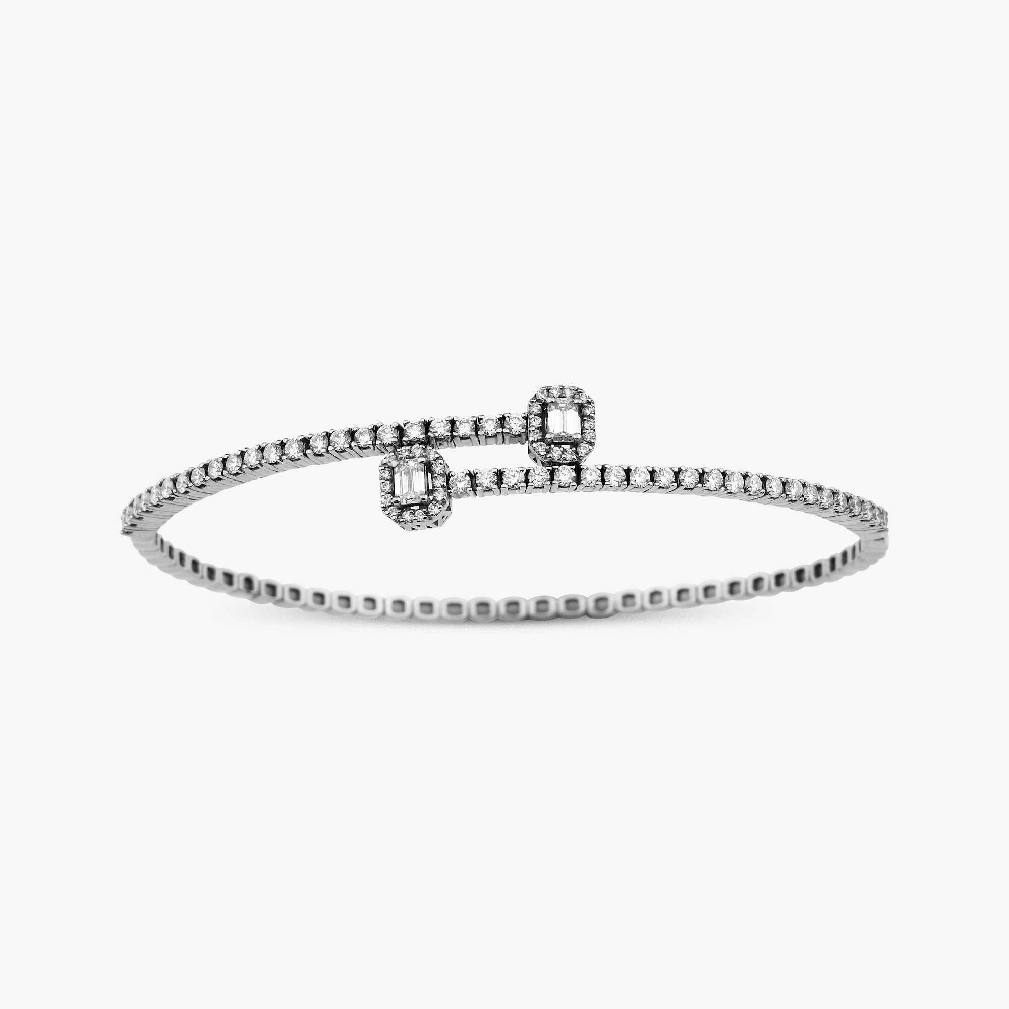 Flexible Diamond Twist Bangle in 14K Gold