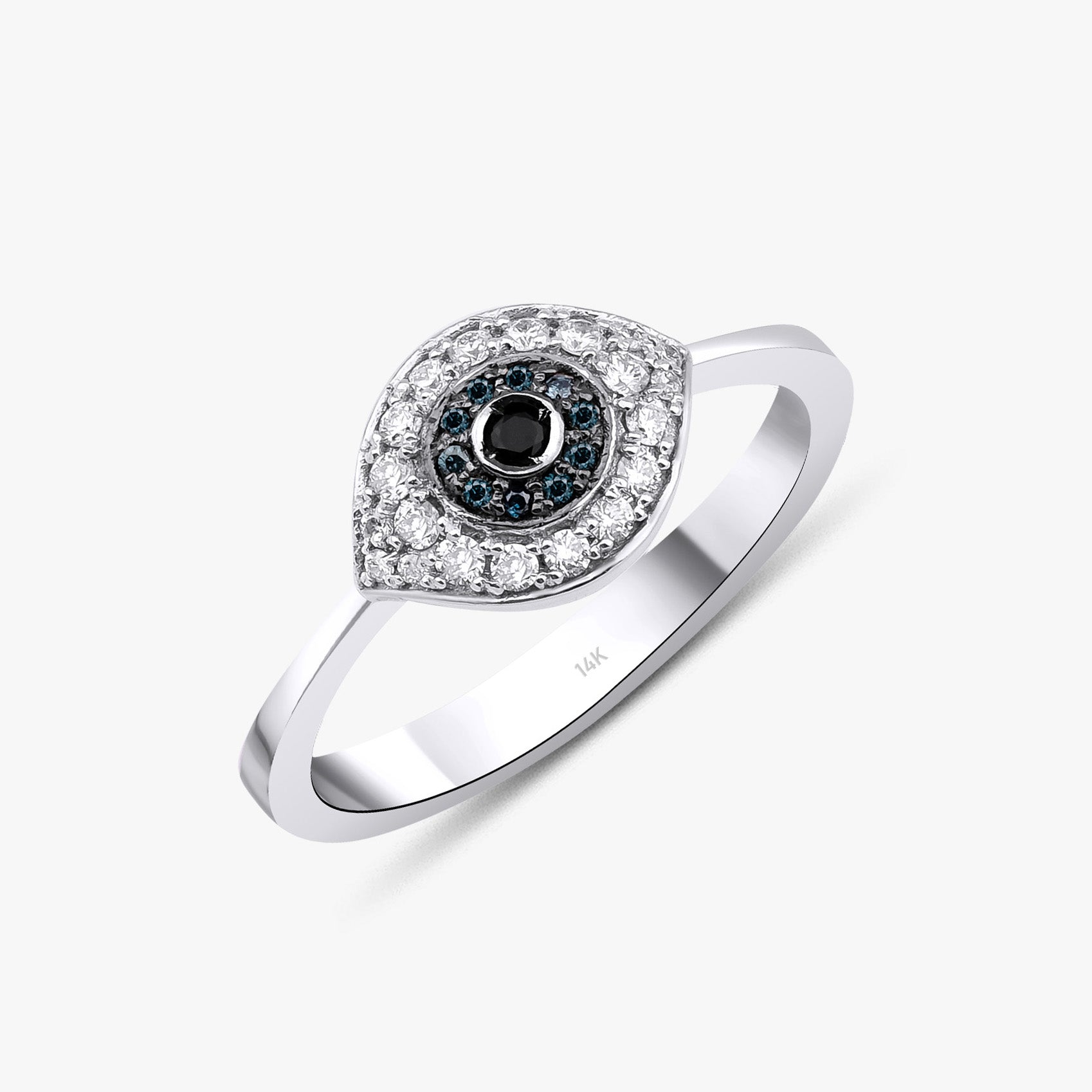Diamond Evil Eye Ring in 14K Gold