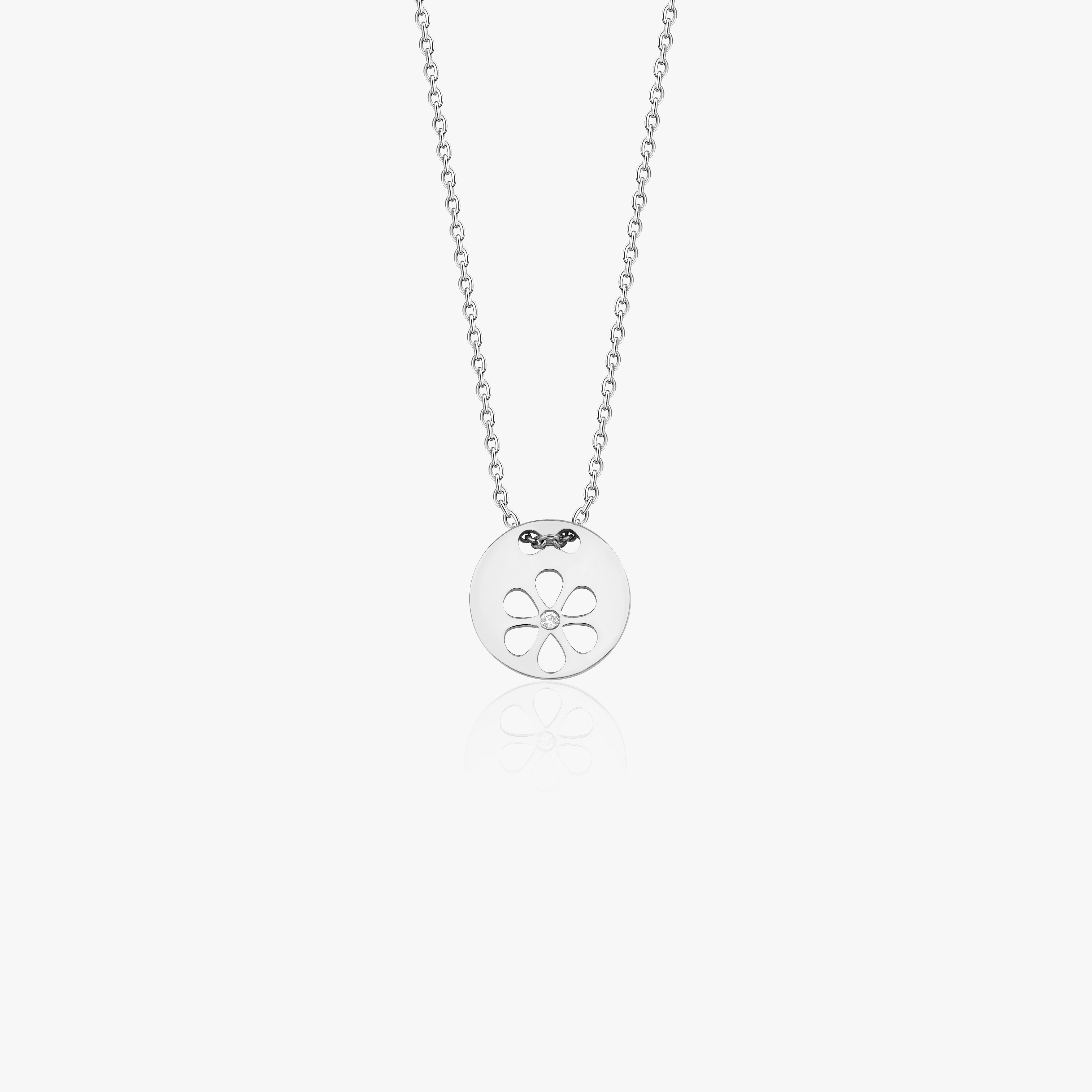 Dainty Diamond Daisy Necklace Available in 14K and 18K Gold