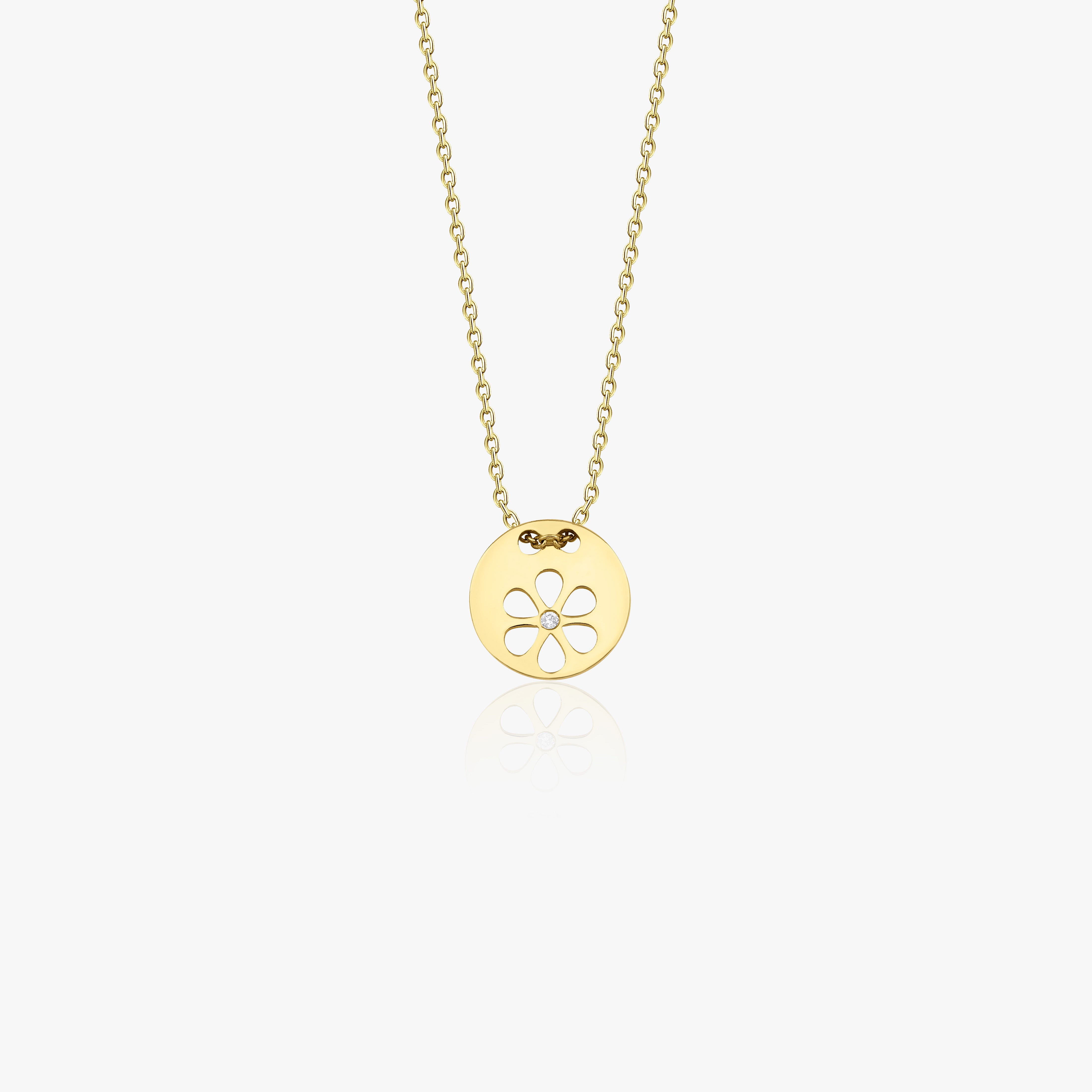 Dainty Diamond Daisy Necklace Available in 14K and 18K Gold