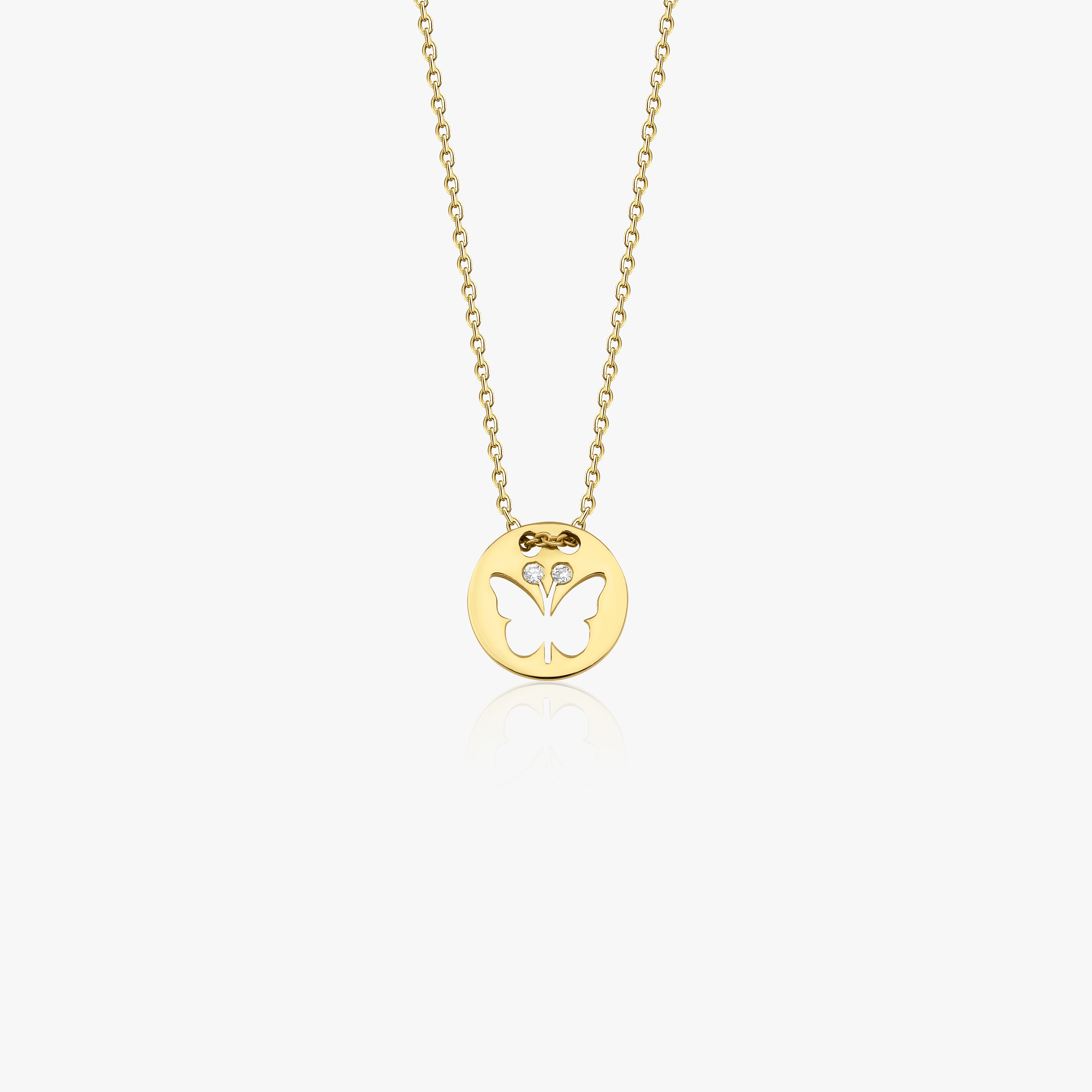 Dainty Diamond Butterfly Necklace Available in 14K and 18K Gold