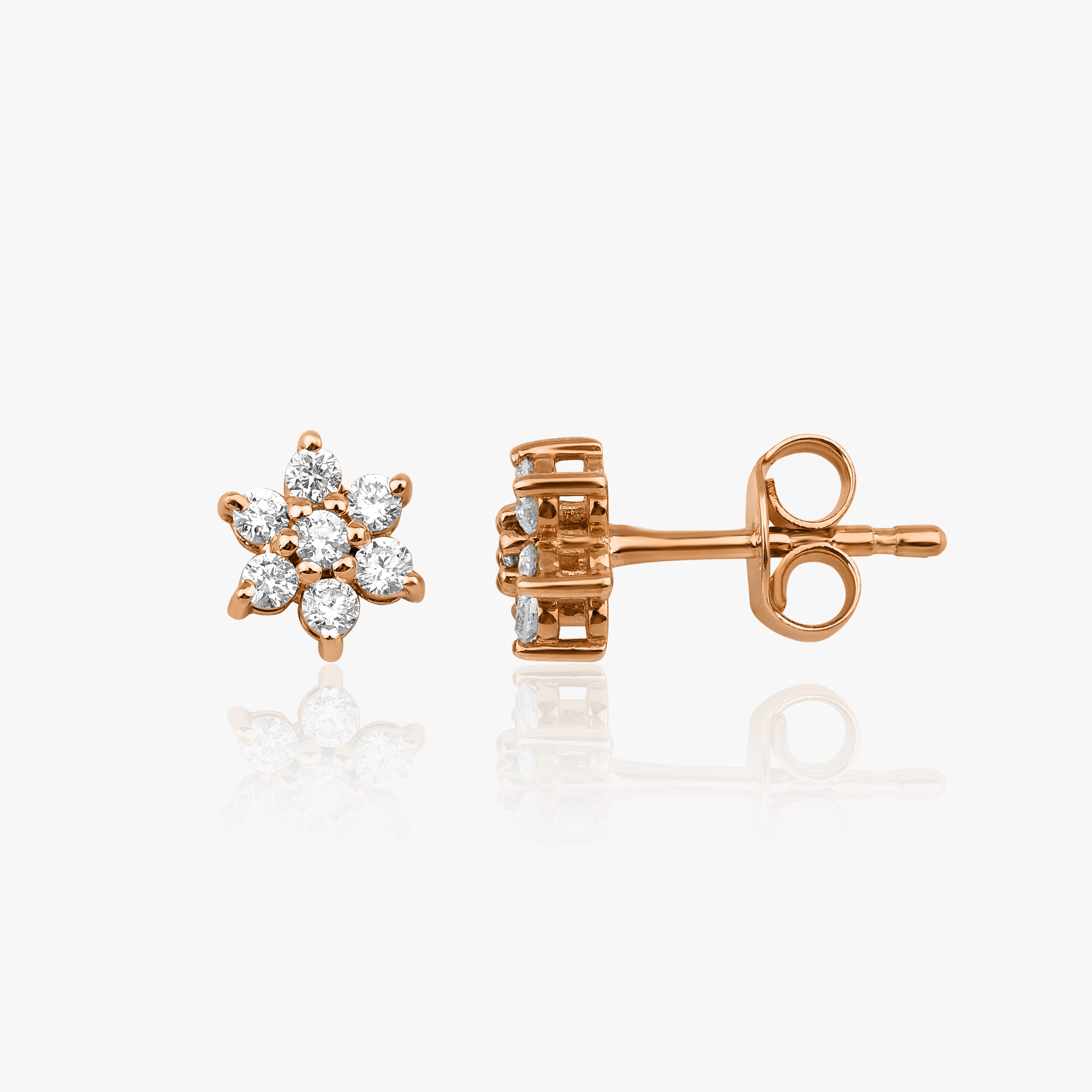 Dainty Diamond Hexagon Studs Available in 14K and 18K Gold