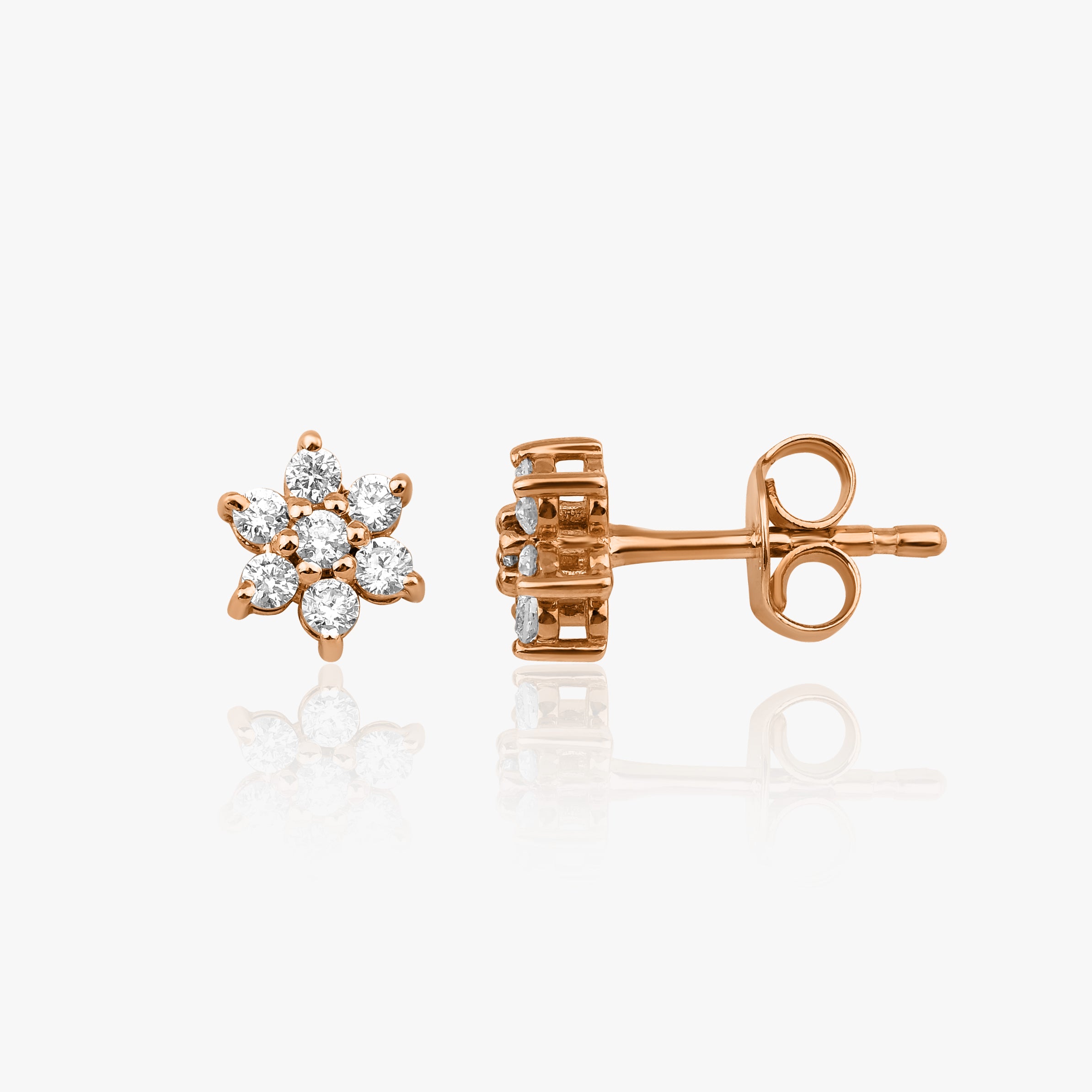Dainty Diamond Hexagon Studs Available in 14K and 18K Gold