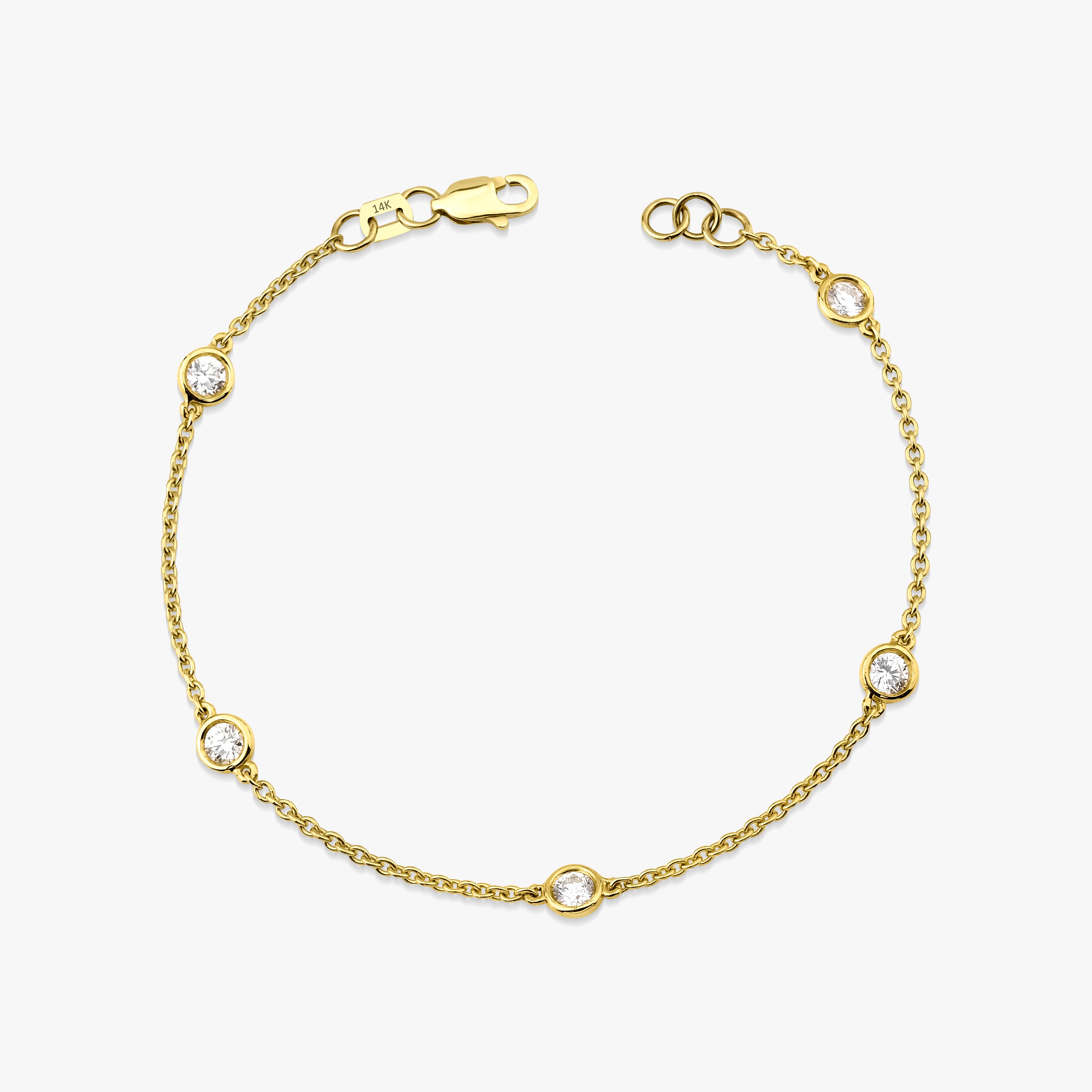 Diamond Station Bracelet in 14K Gold