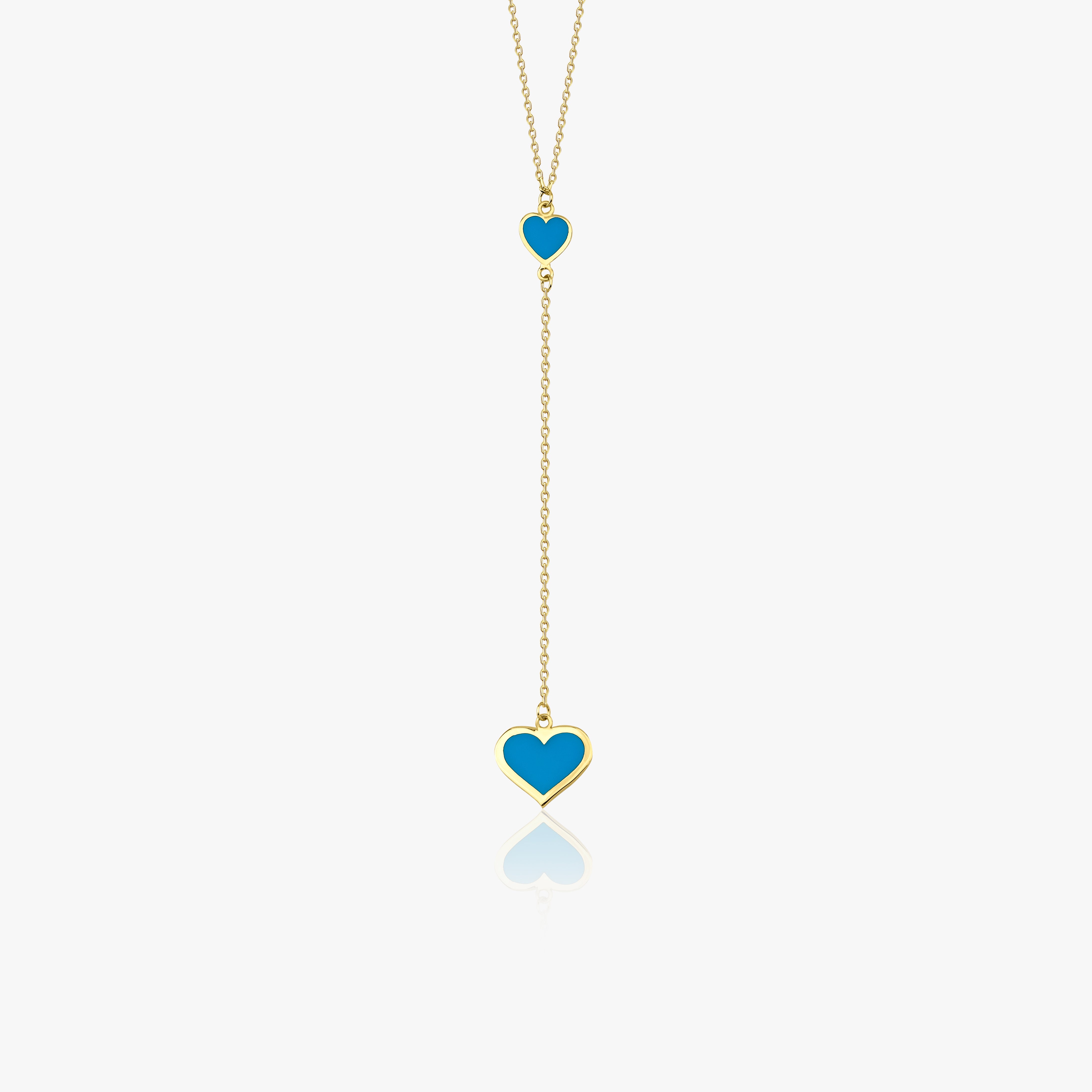 Heart Lariat Necklace in 14K Gold