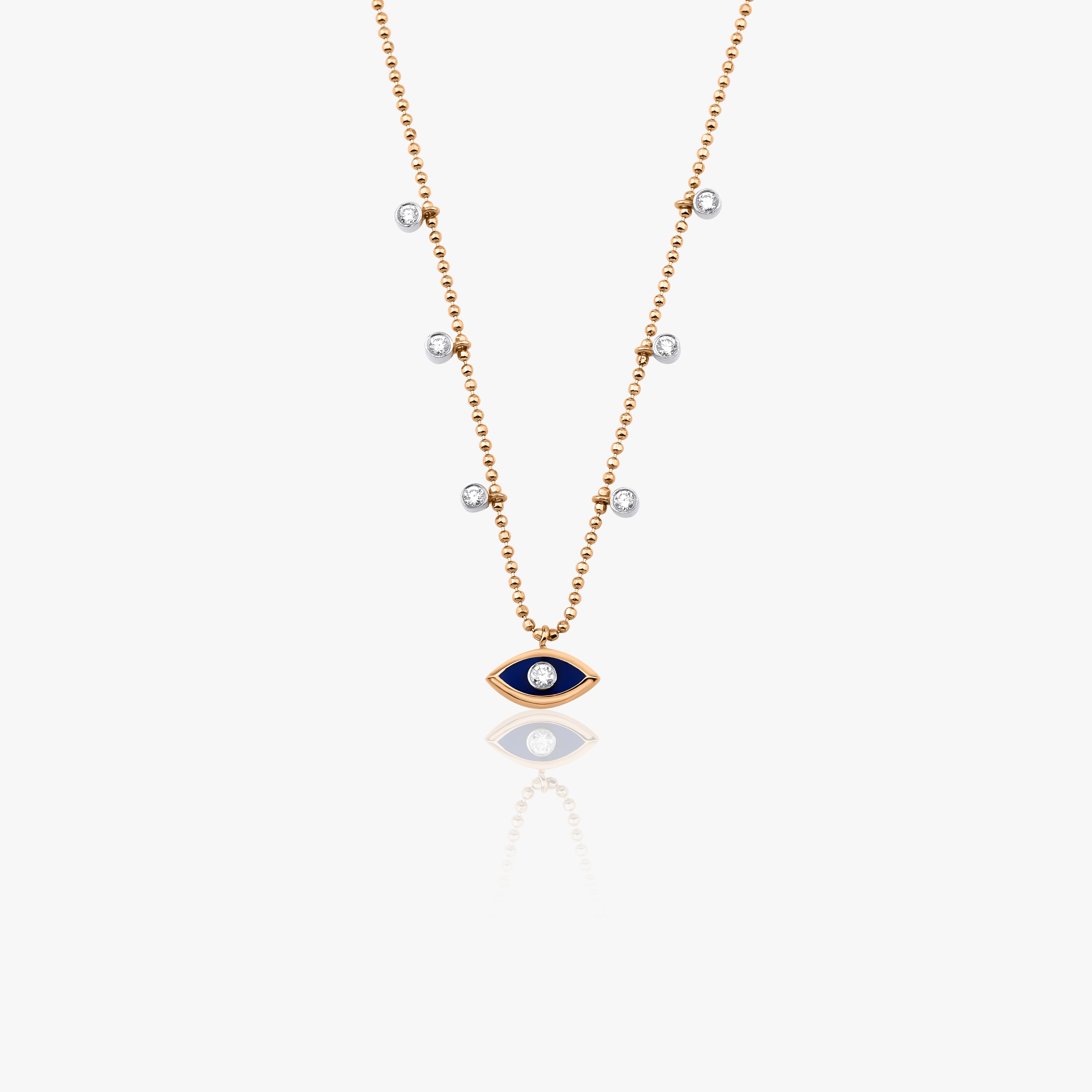 Diamond Evil Eye Station Necklace
