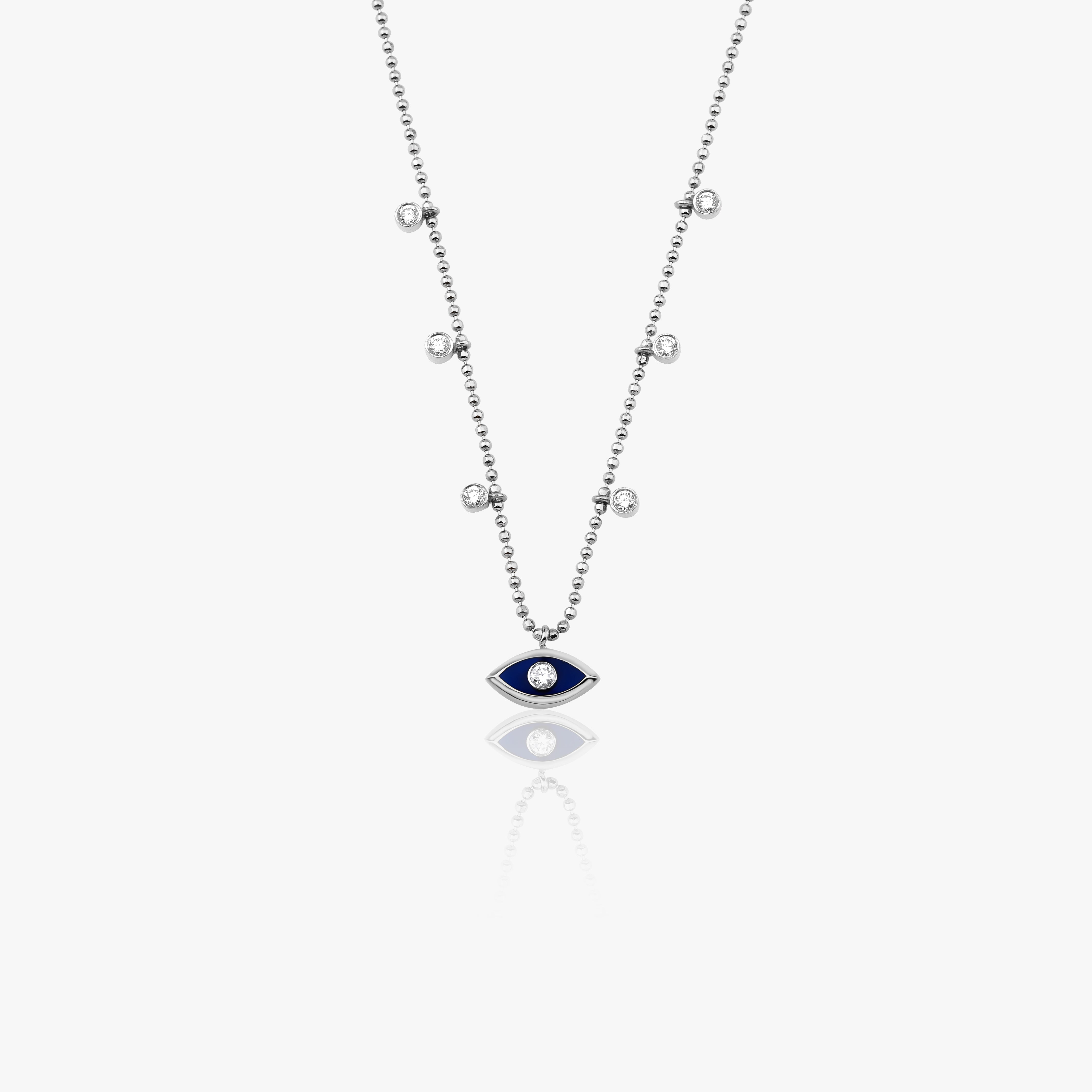 Diamond Evil Eye Layering Necklace in 14K Gold