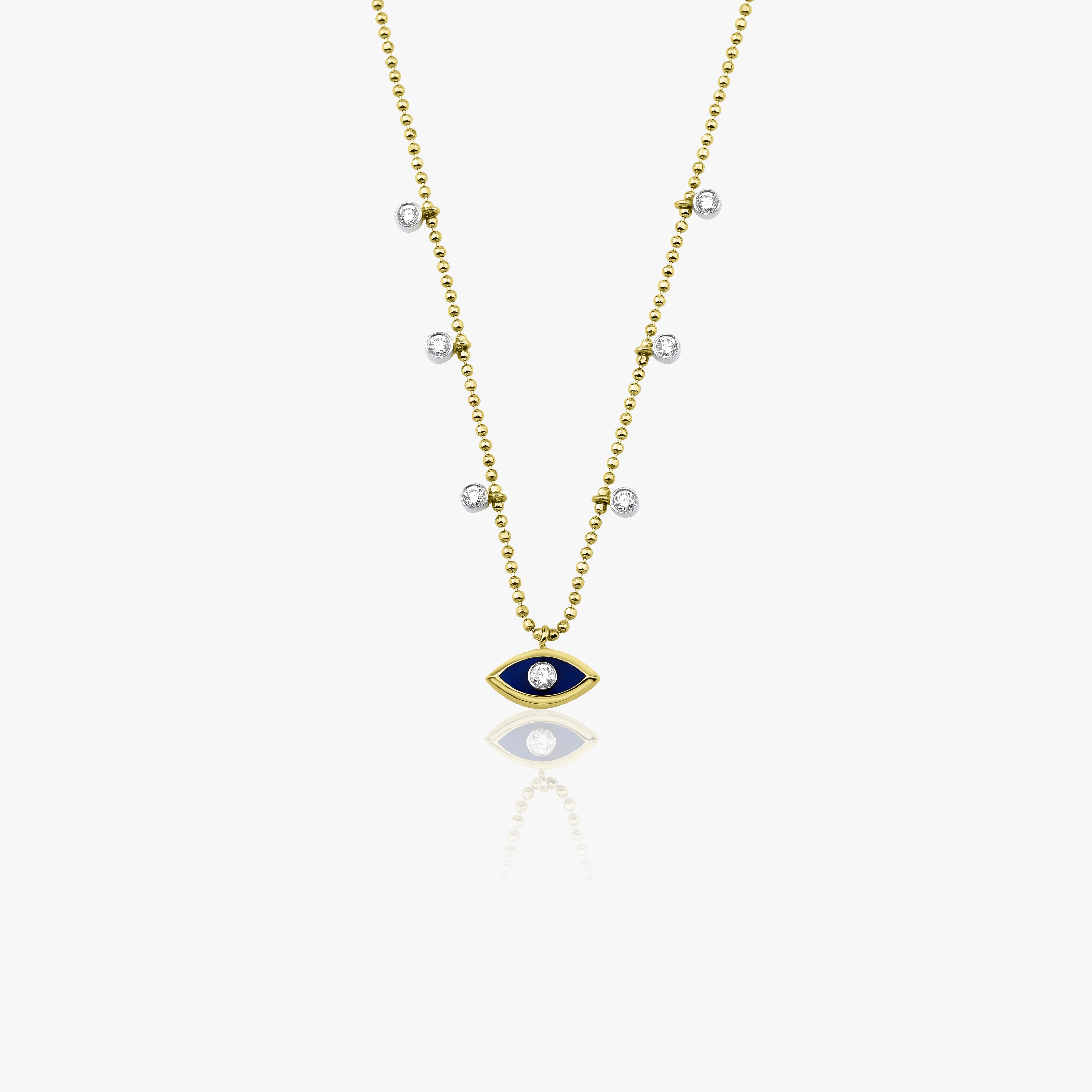 Diamond Evil Eye Station Necklace