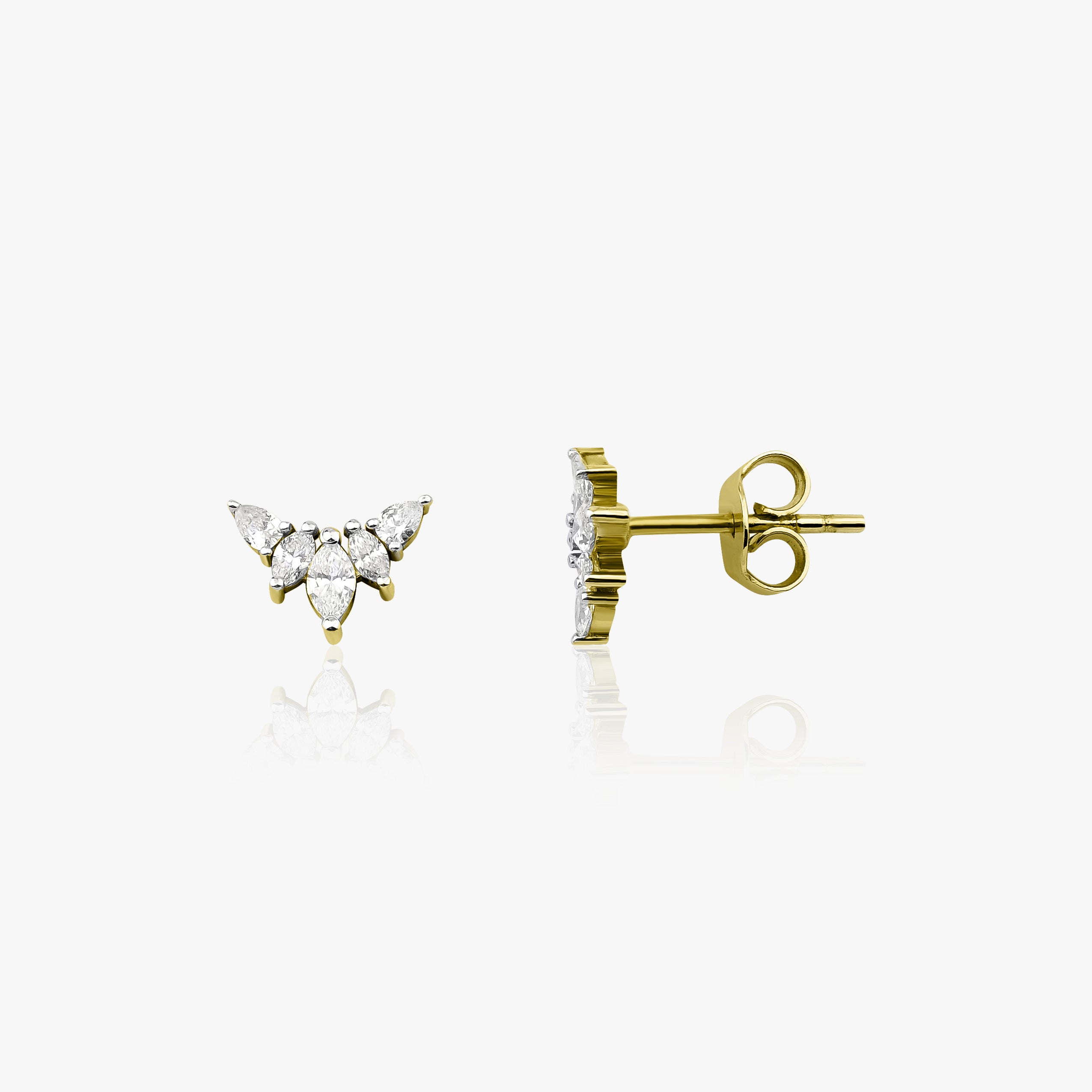 Marquise Diamond Earrings Available in 14K and 18K Gold