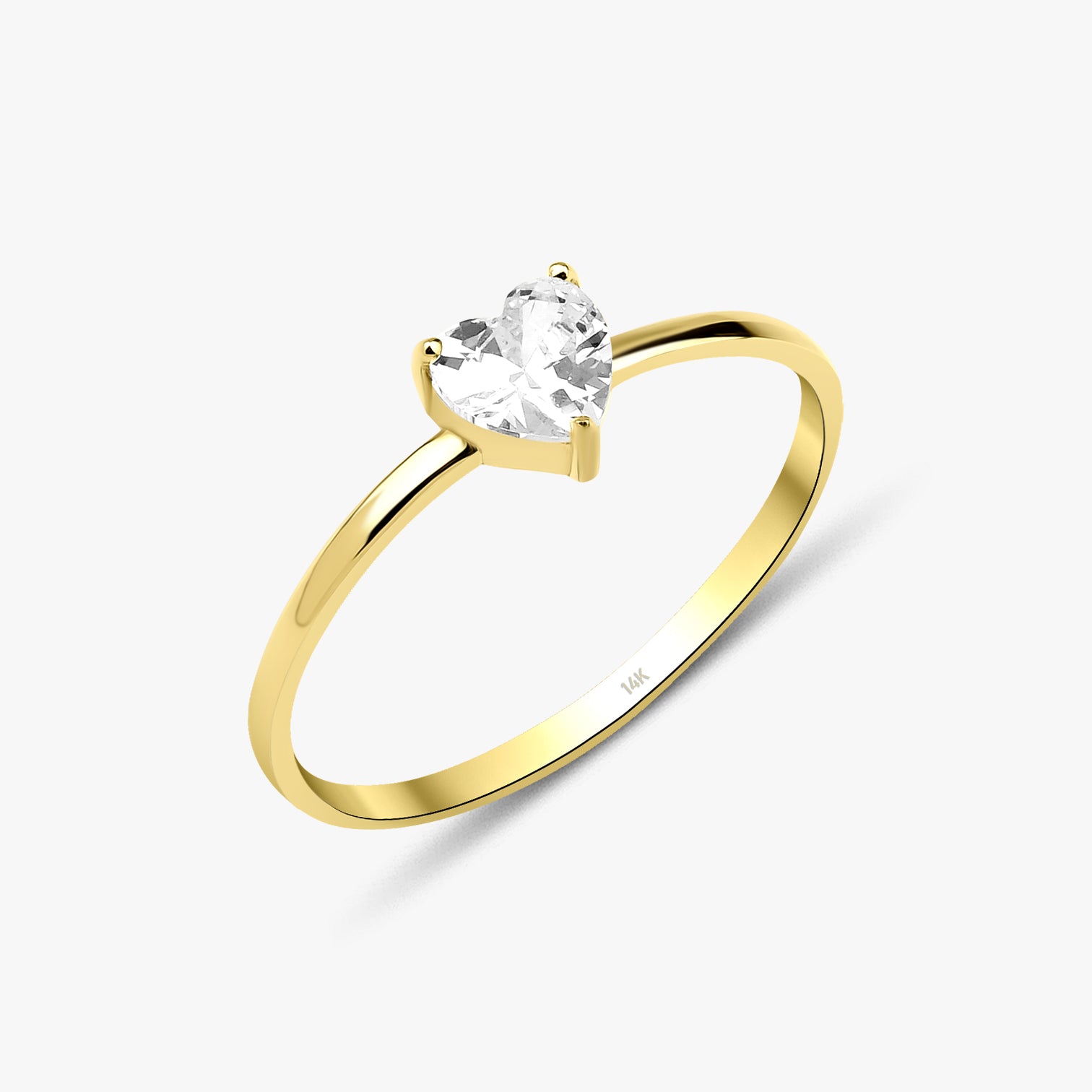 Heart Gemstone Ring in 14K Gold