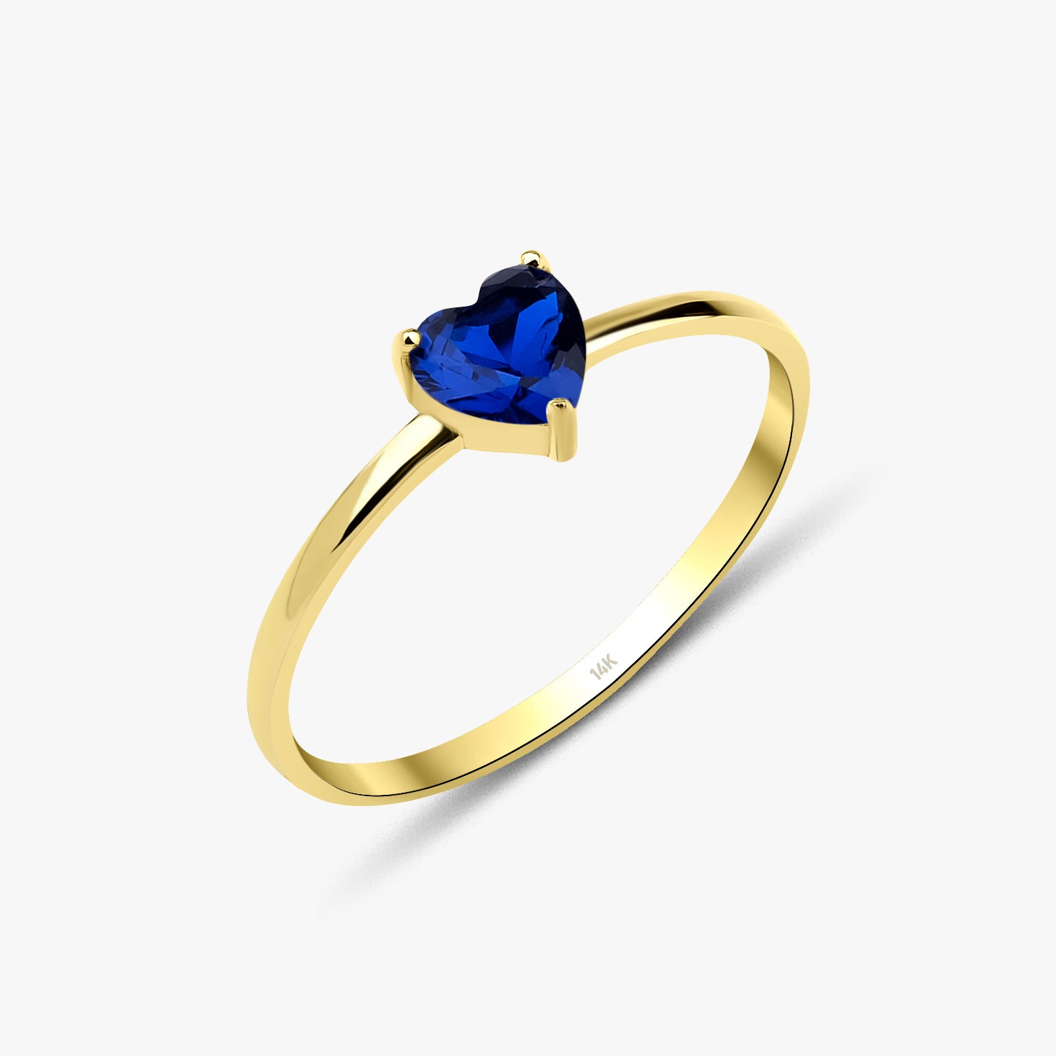 Blue Heart Gemstone Ring in 14K Gold