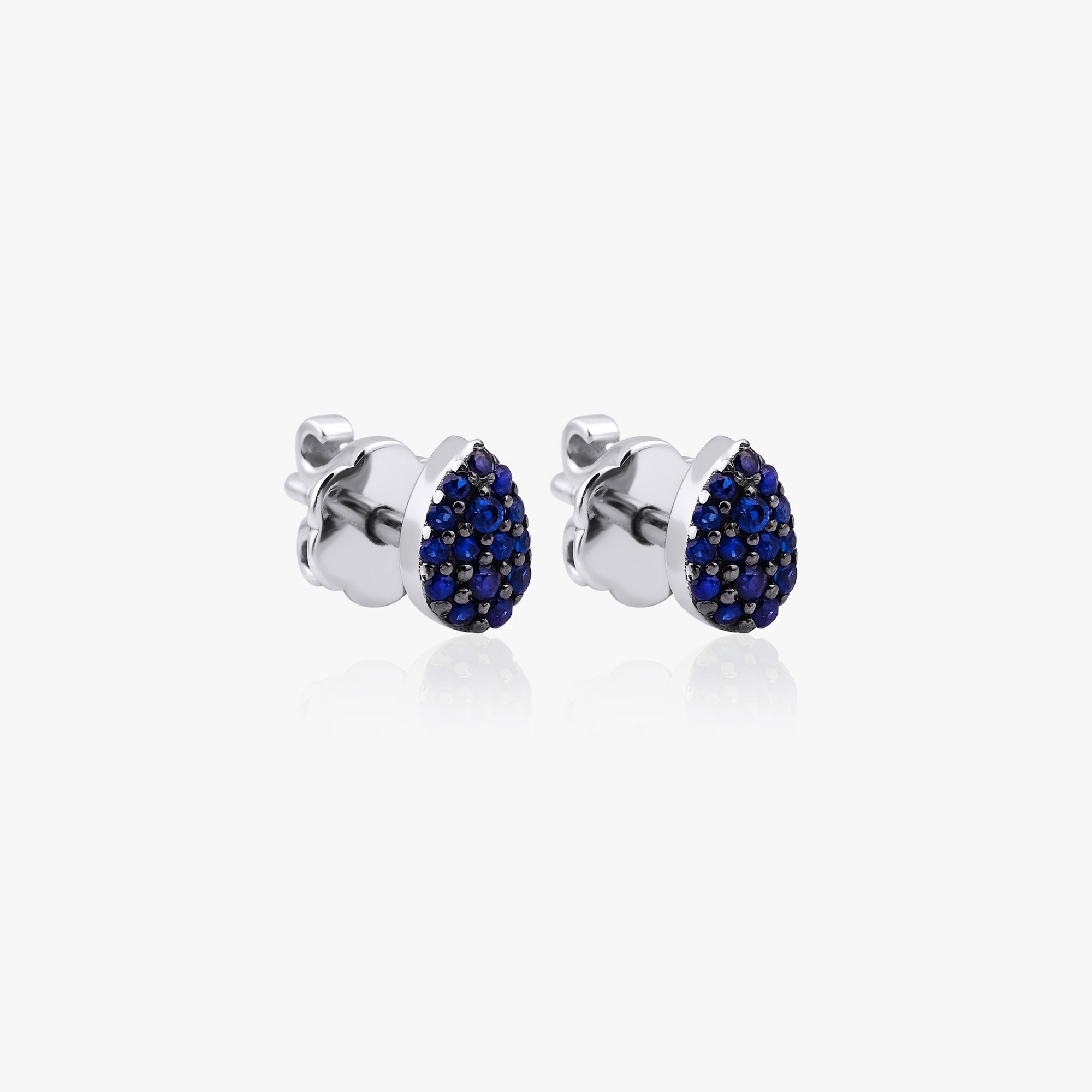 Teardrop Sapphire Stud Earrings Available in 14K and 18K Gold