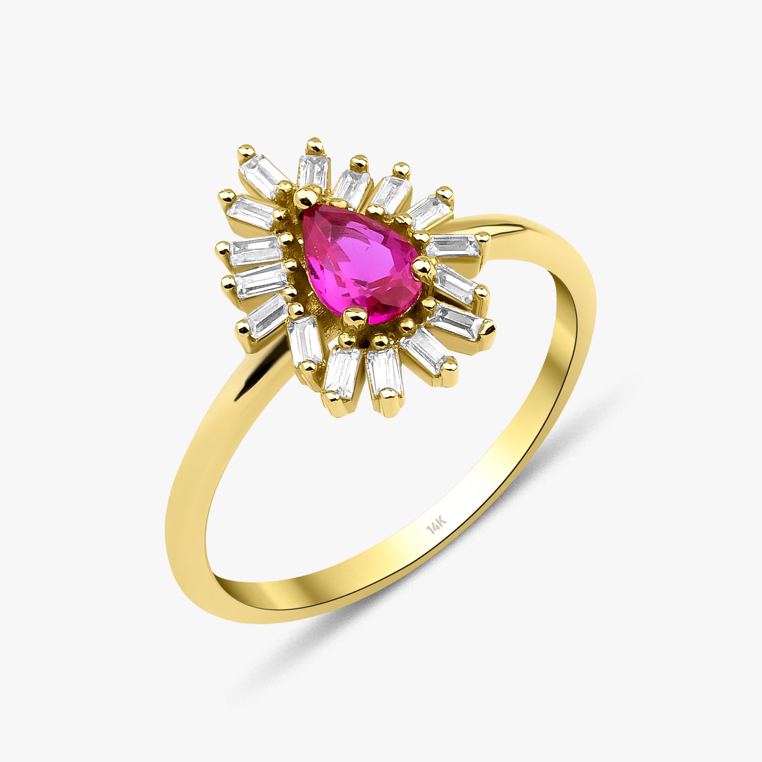 Elegant Sunshine Ring in 14K Gold