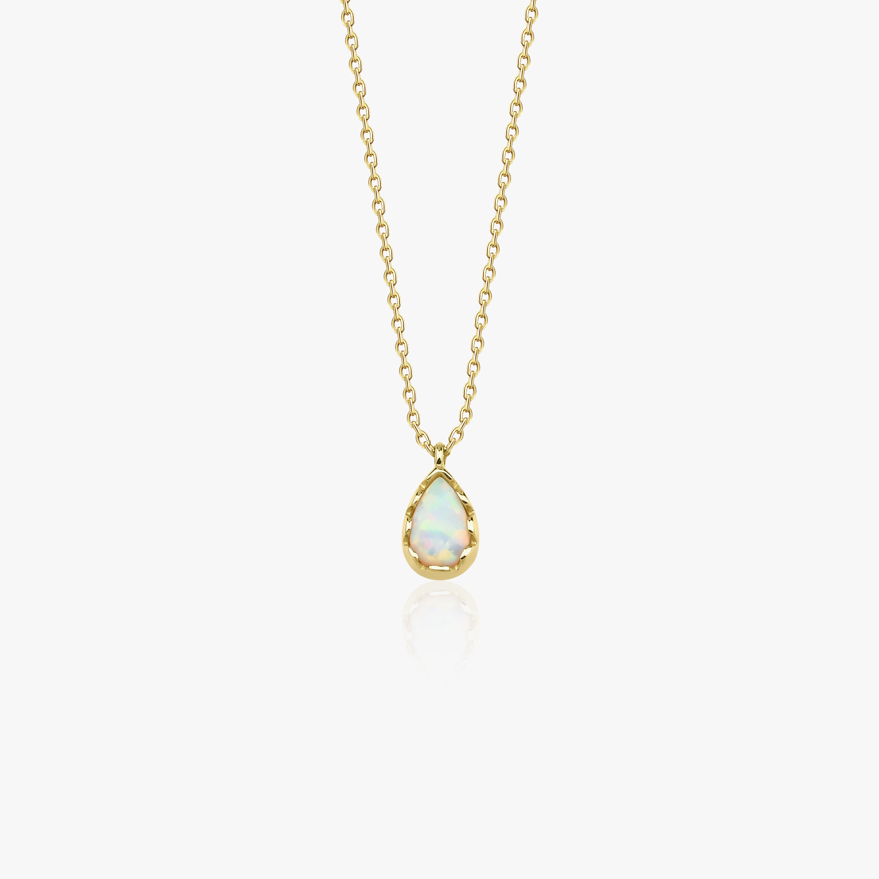 Drop Opal Necklace in 14K Gold