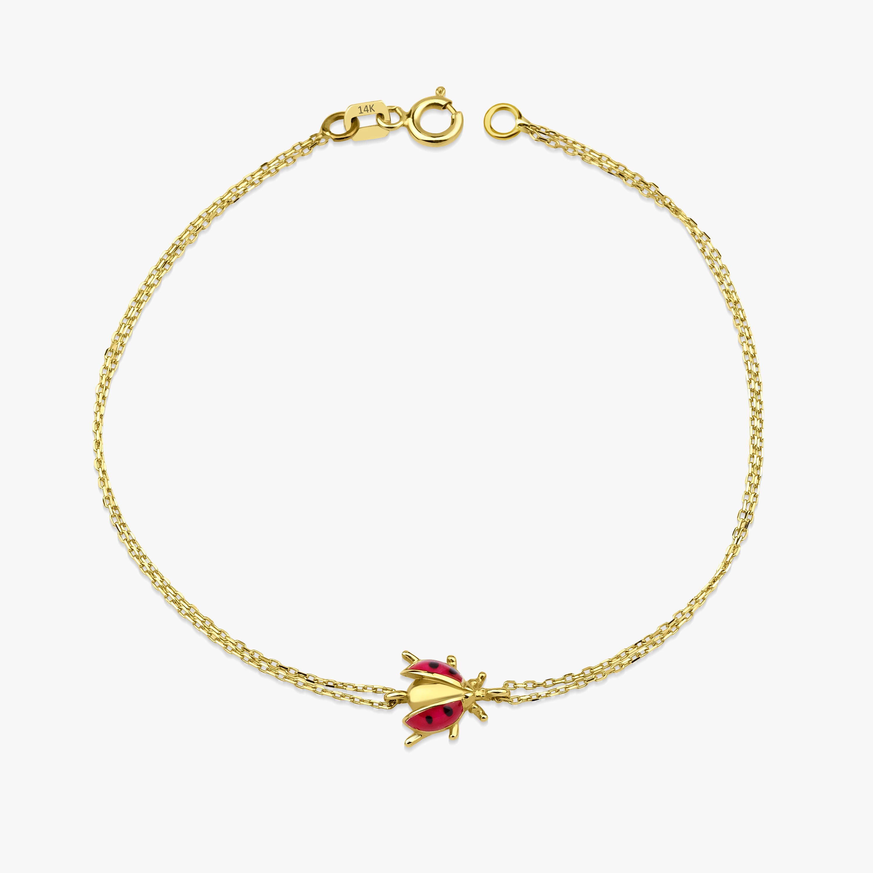 14K Gold Ladybug Bracelet