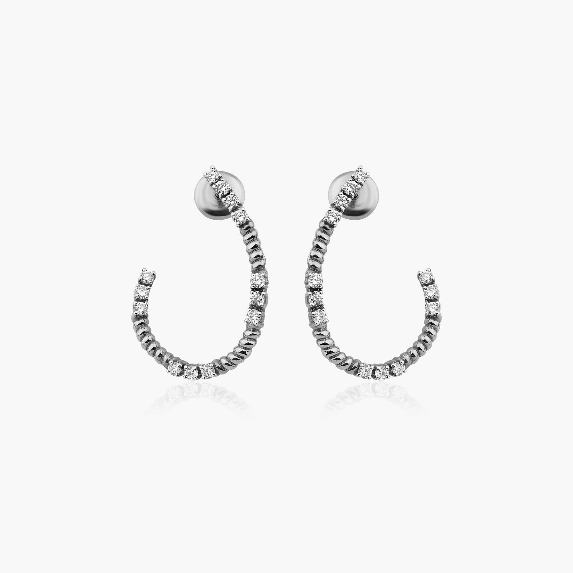 Up and Down Stud Earrings in 14K Gold