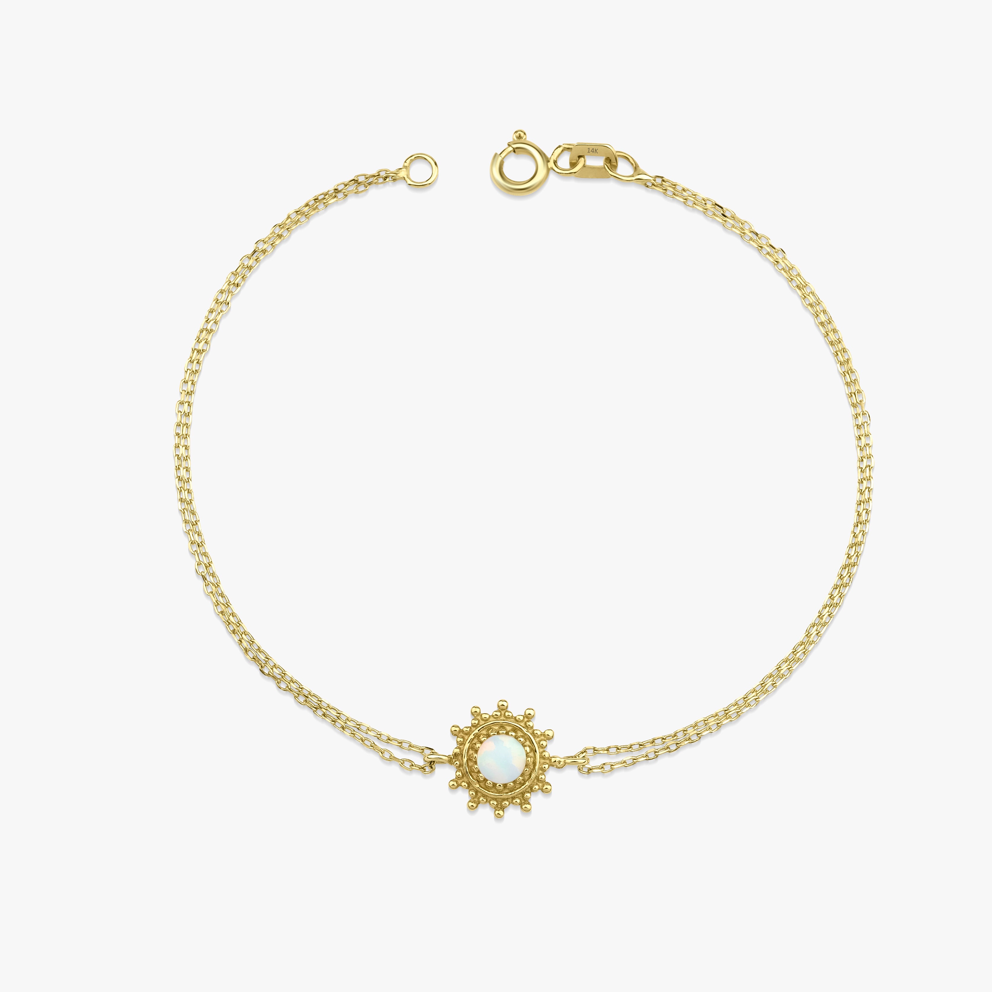 Opal Sun Bracelet in 14K Gold