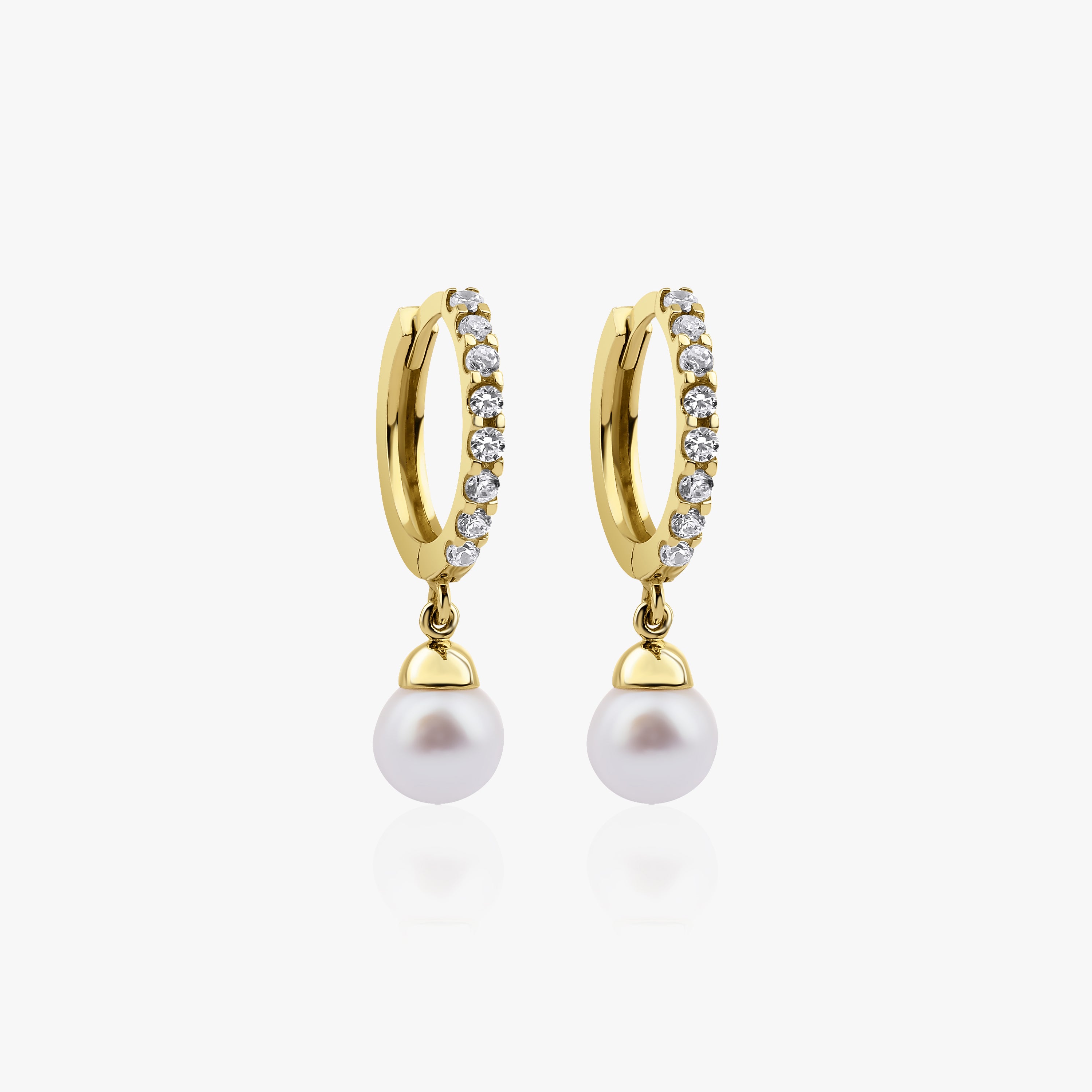 Dangle Pearl Earrings in 14K Gold