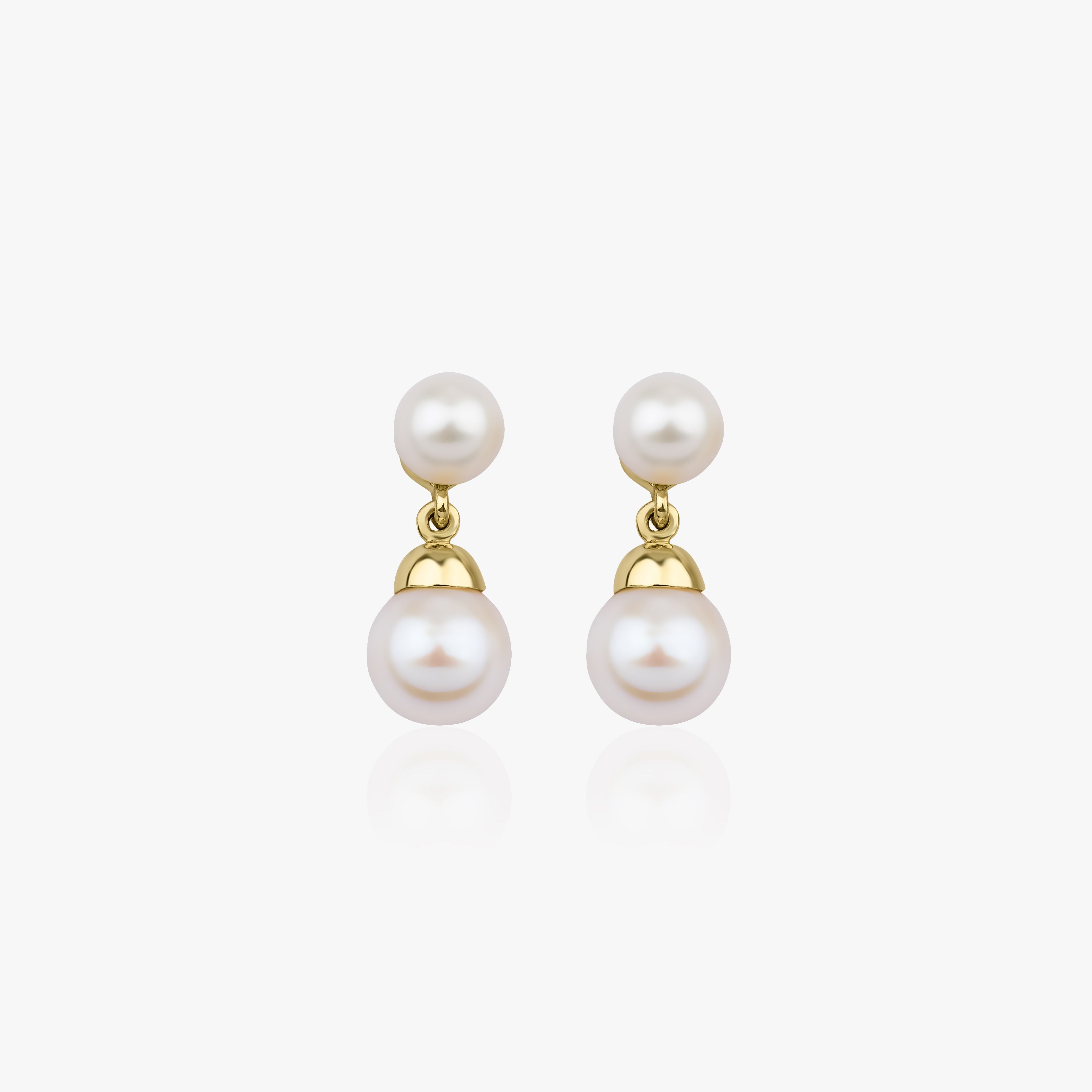 Dangle Pearl Earrings in 14K Gold