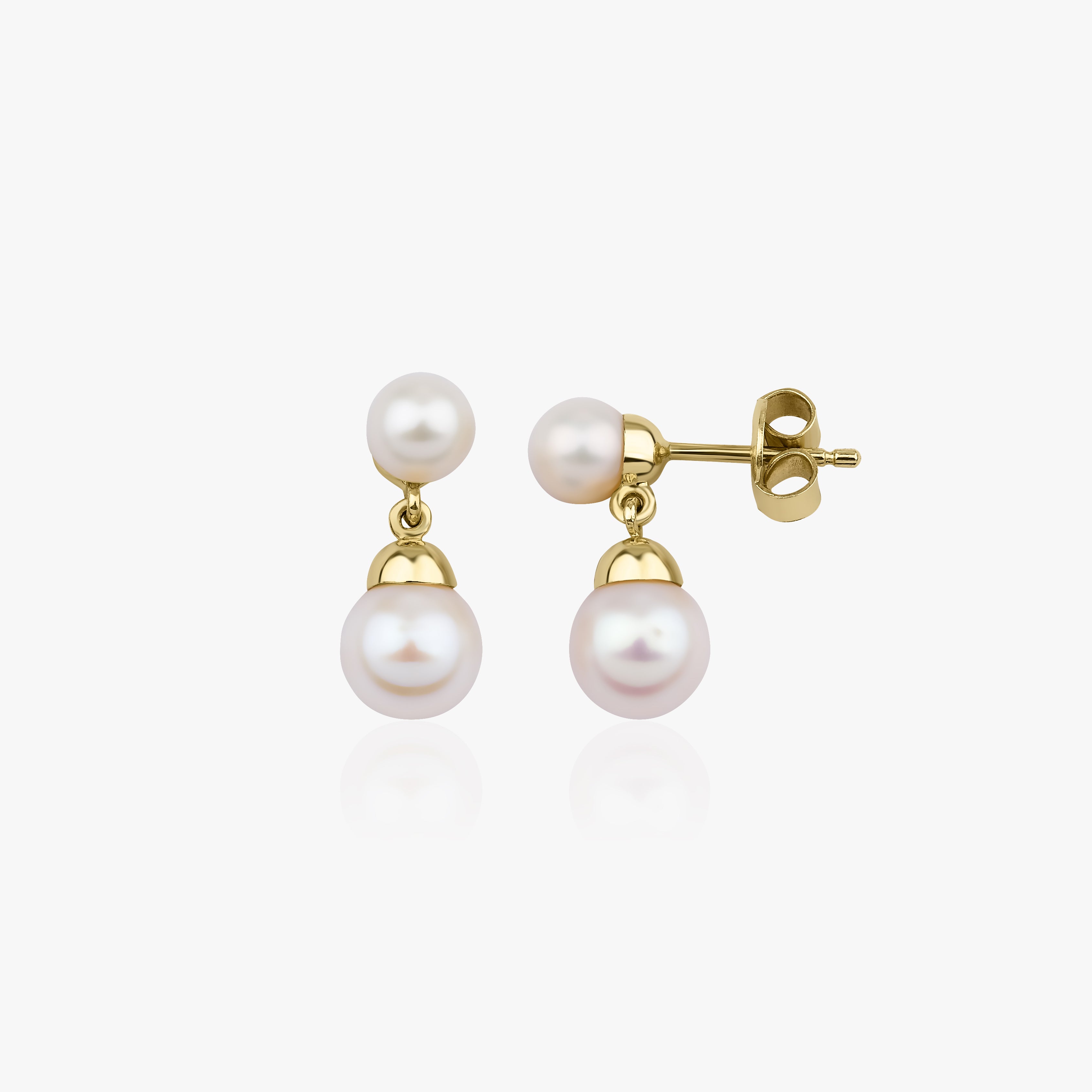 Dangle Pearl Earrings in 14K Gold