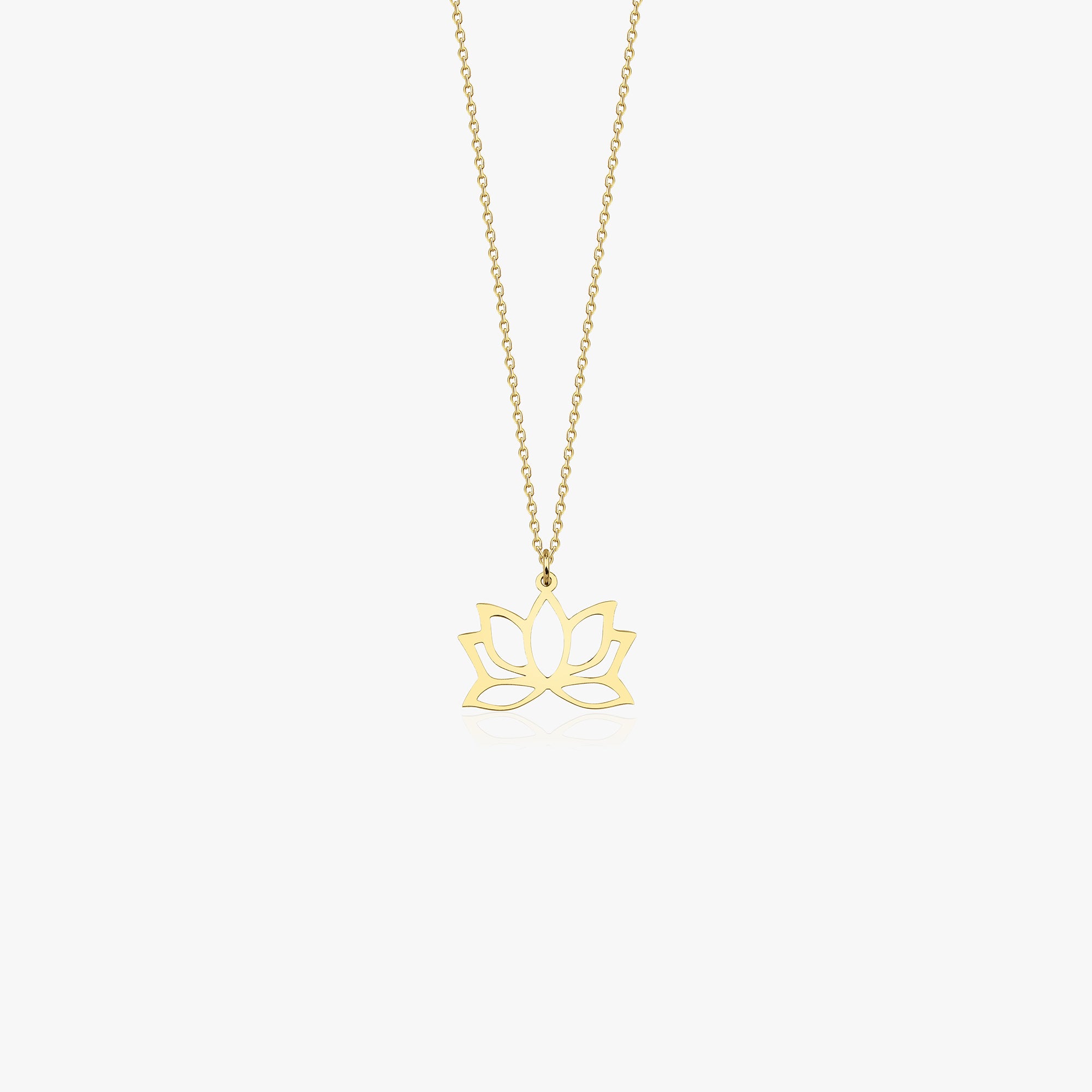 14K Gold Dainty Lotus Necklace