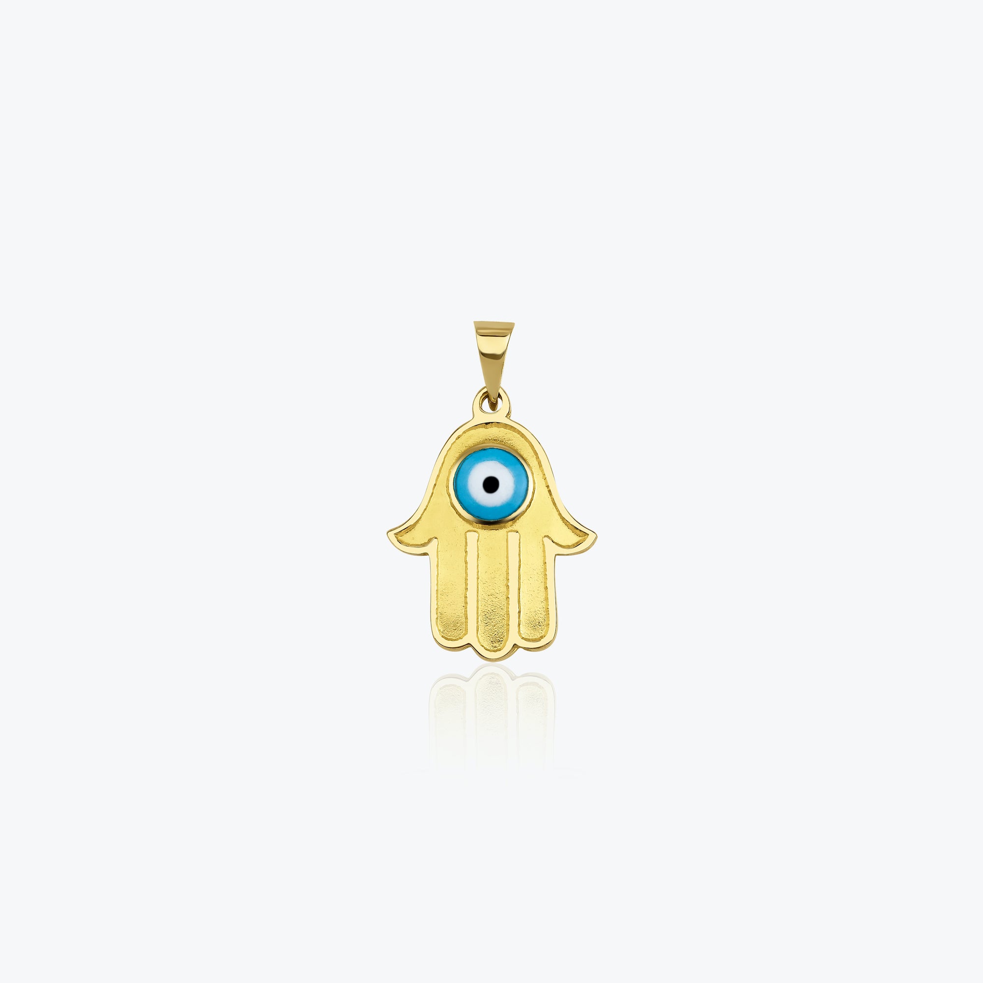 Large Vintage Hamsa Pendant in 14K Gold