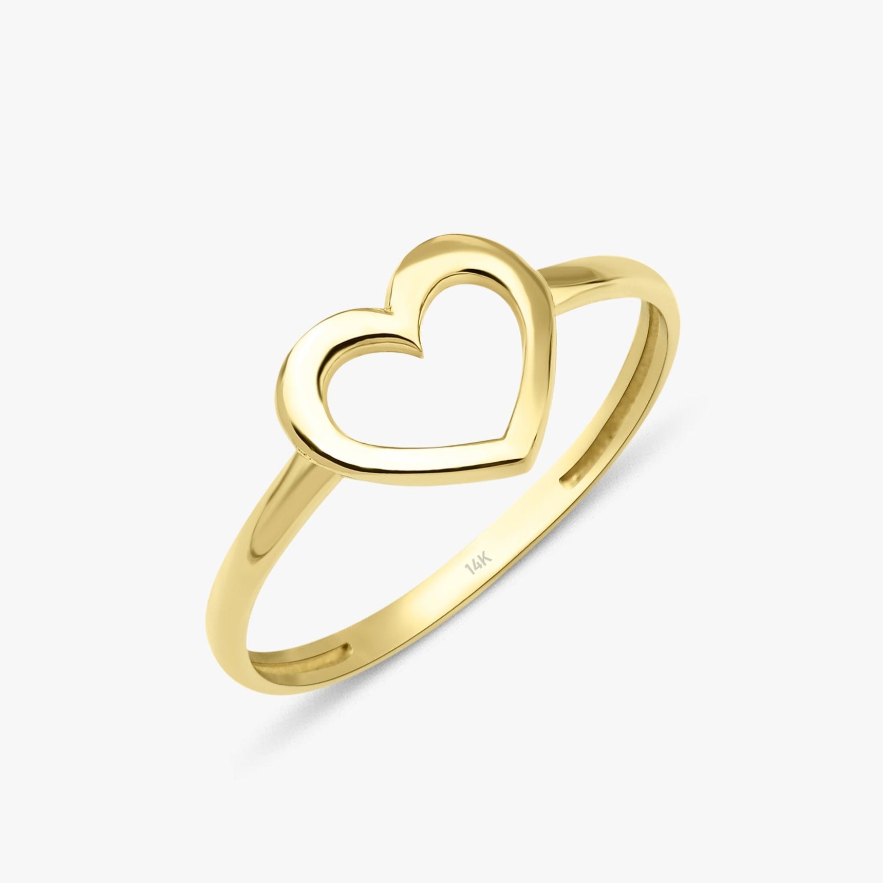 Open Heart Ring in 14K Gold