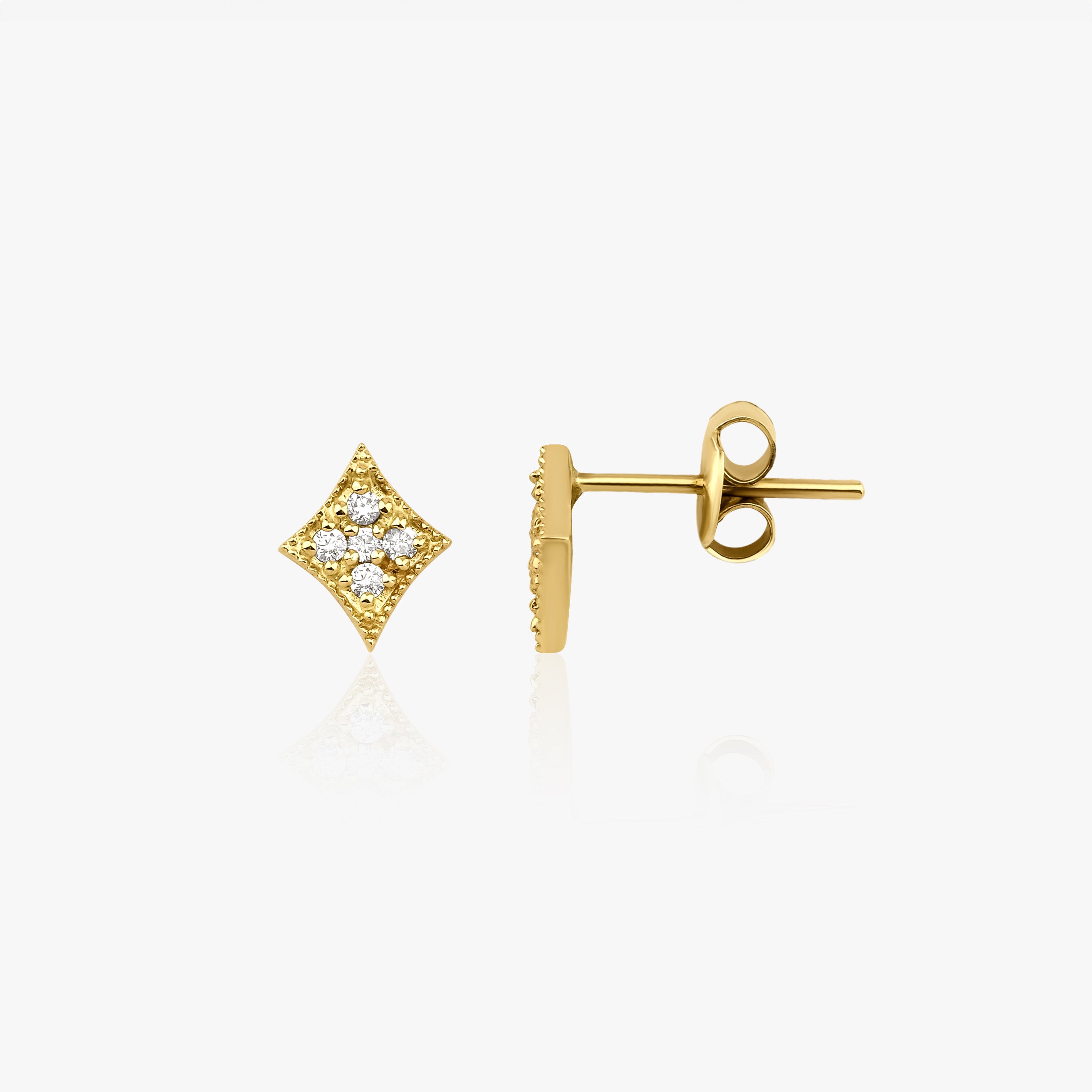 Dainty Diamond Stud Earrings Available in 14K and 18K Gold
