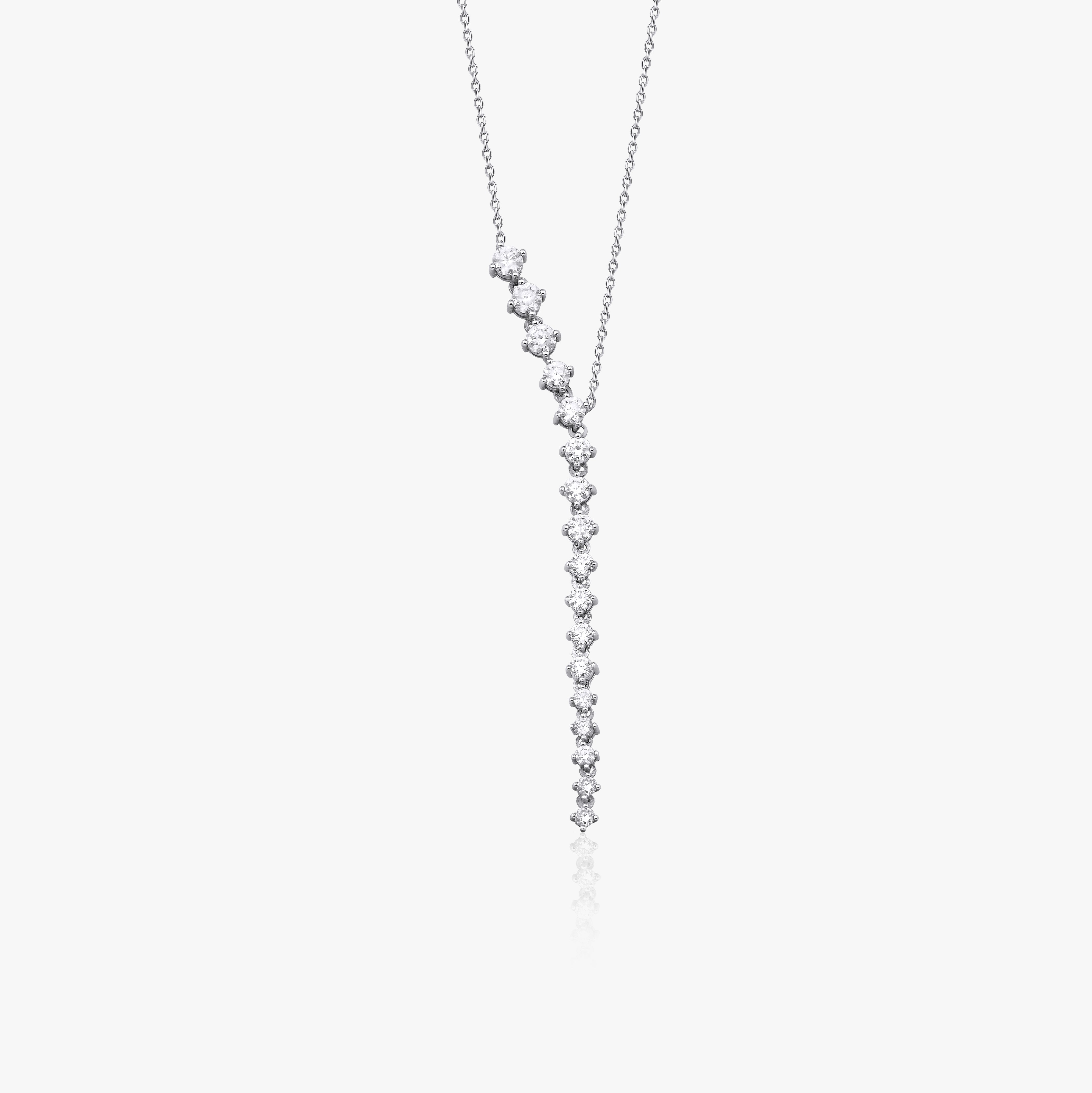 Diamond Lariat Necklace Available in 14K and 18K Gold