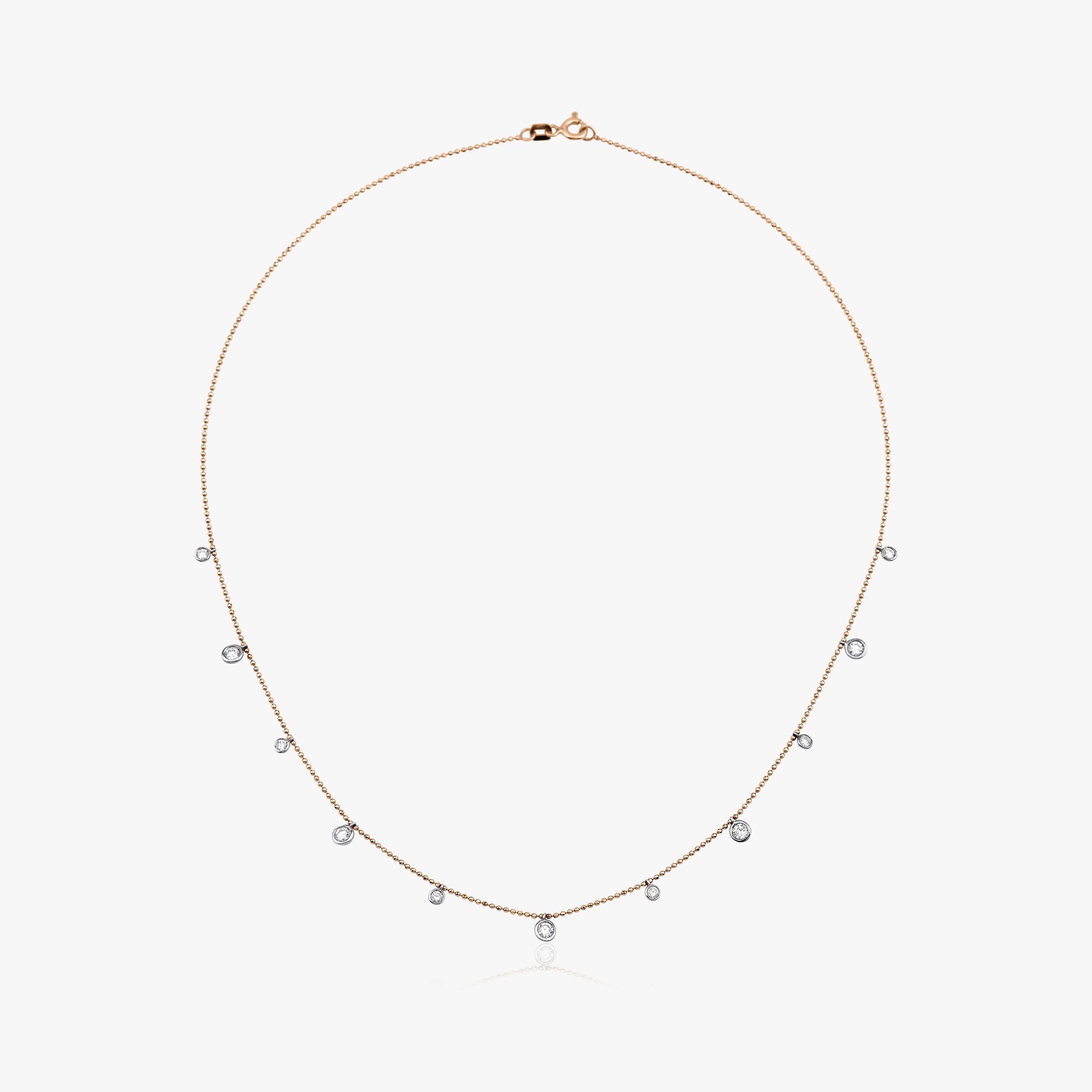 Diamond Ball Chain Station Necklace