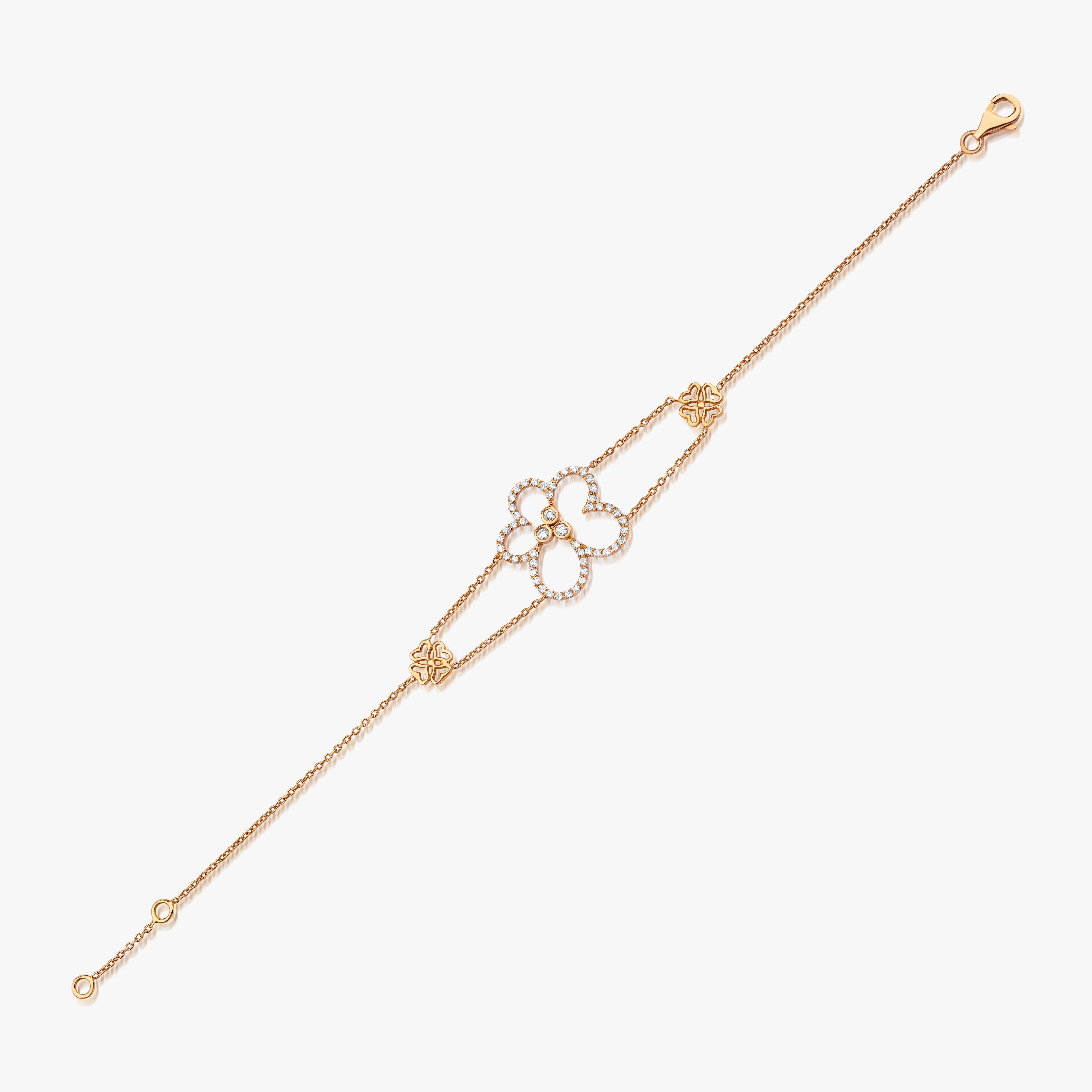 Diamond Flower Bracelet in 18K Gold