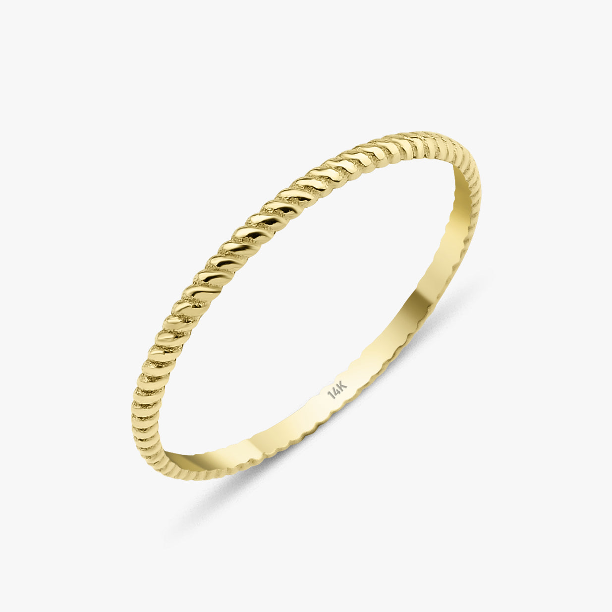 Thin Twist Ring 14K Gold