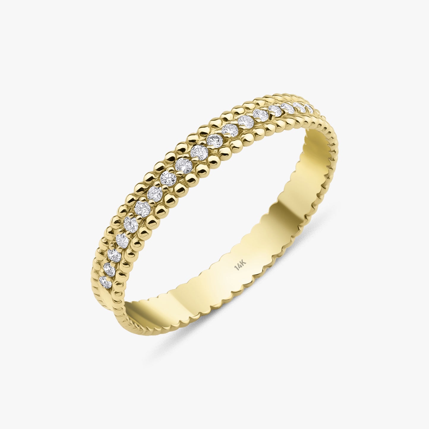 Tiny Diamond Half Eternity Ring in 14K Gold