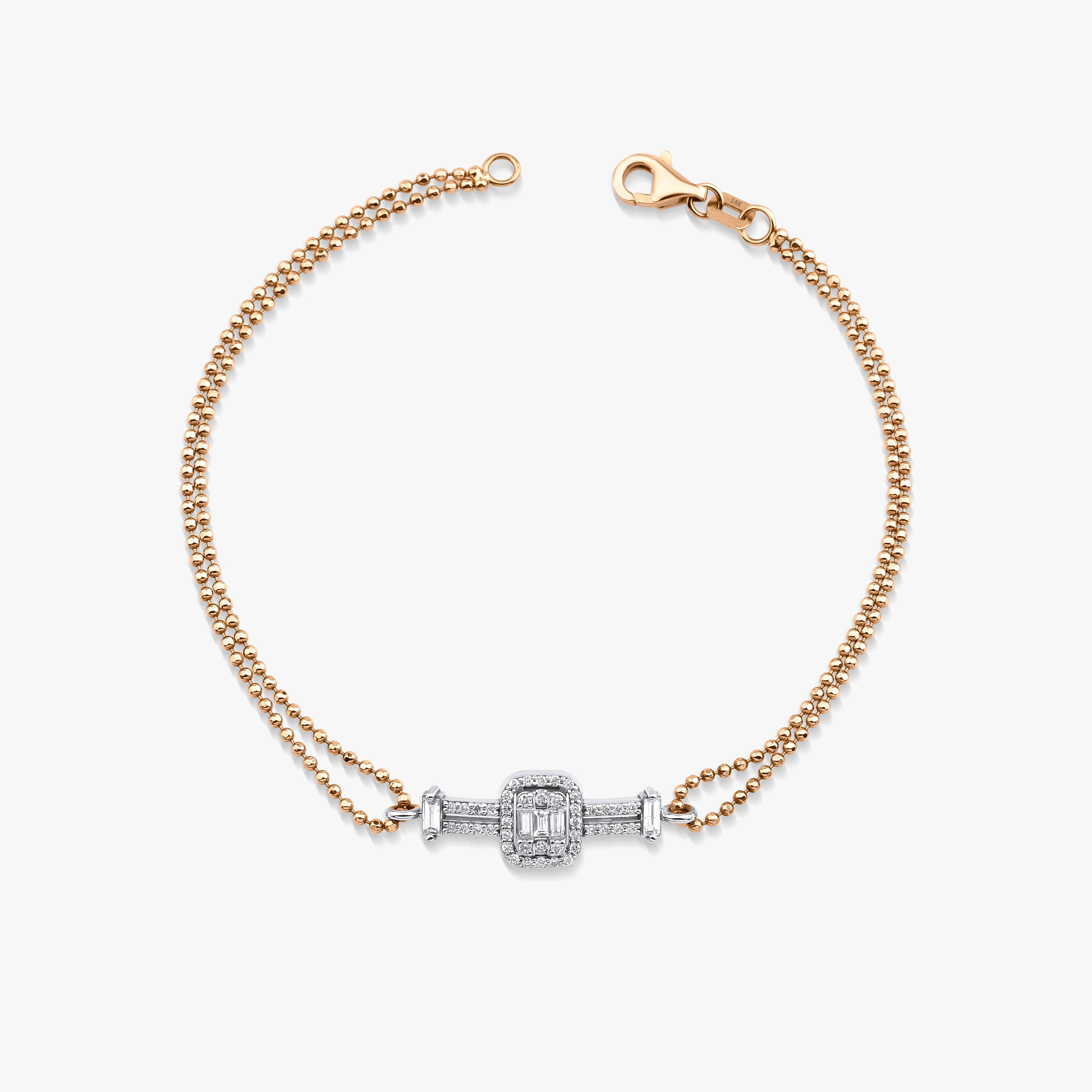Ball Chain Diamond Bracelet in 14K Gold