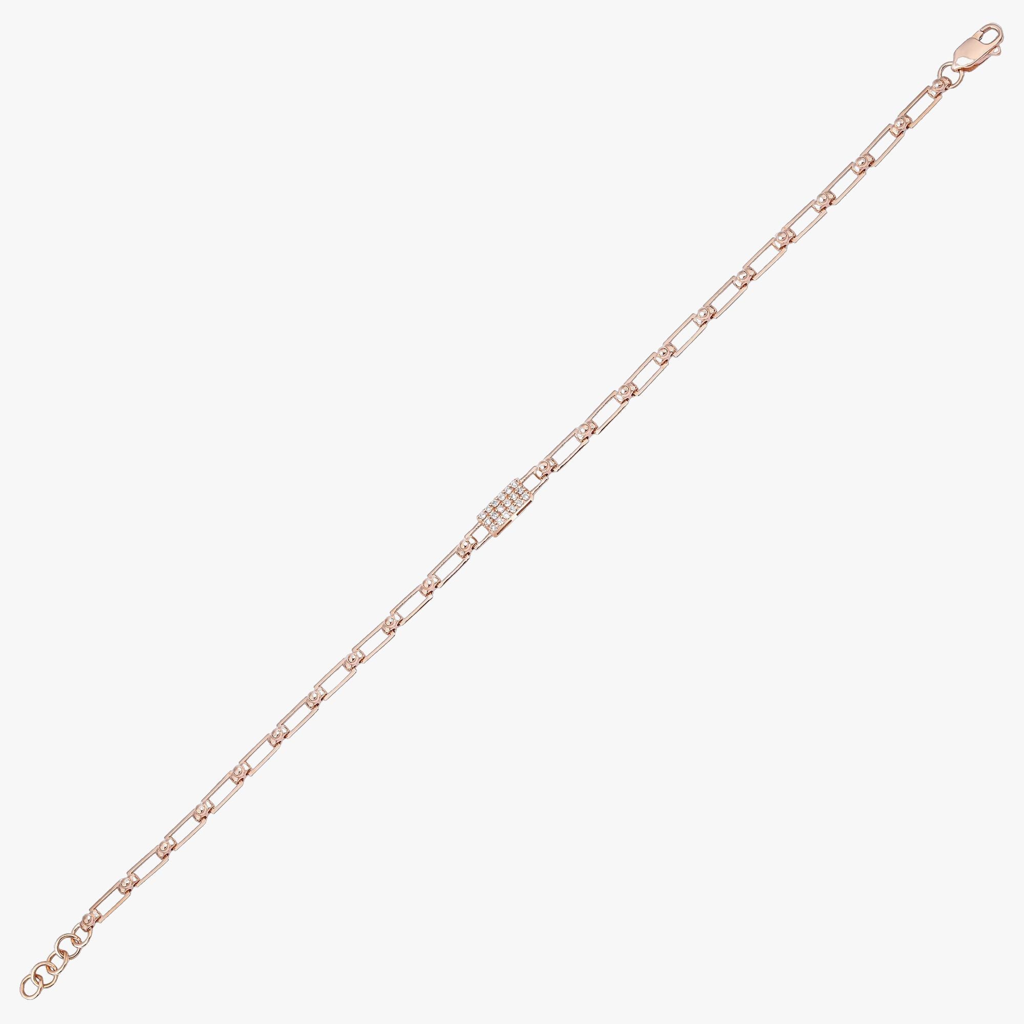 Pave Diamond Chain Bracelet in 14K Gold