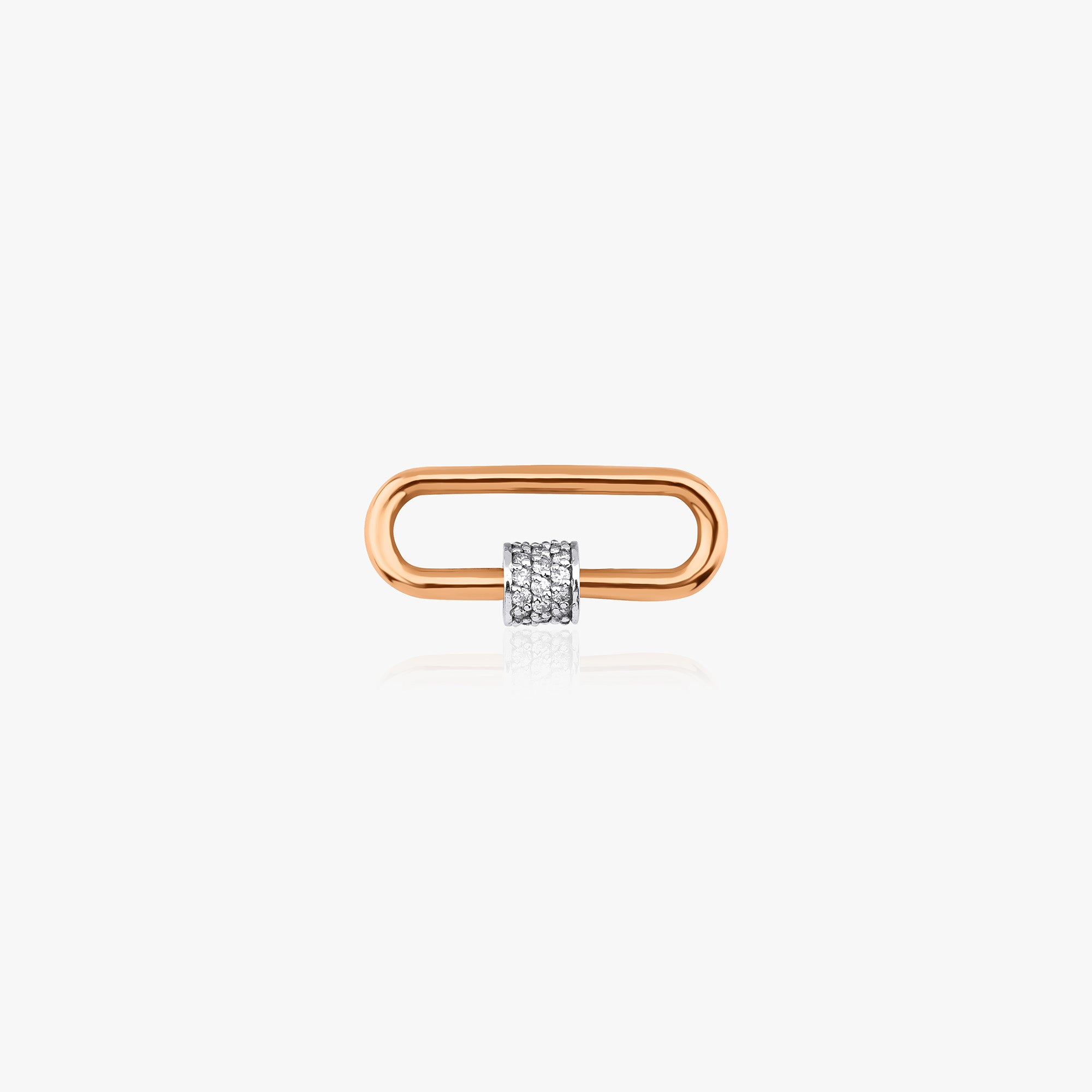 Diamond/Gemstone Carabiner Lock in 14K Gold / Mini Carabiner