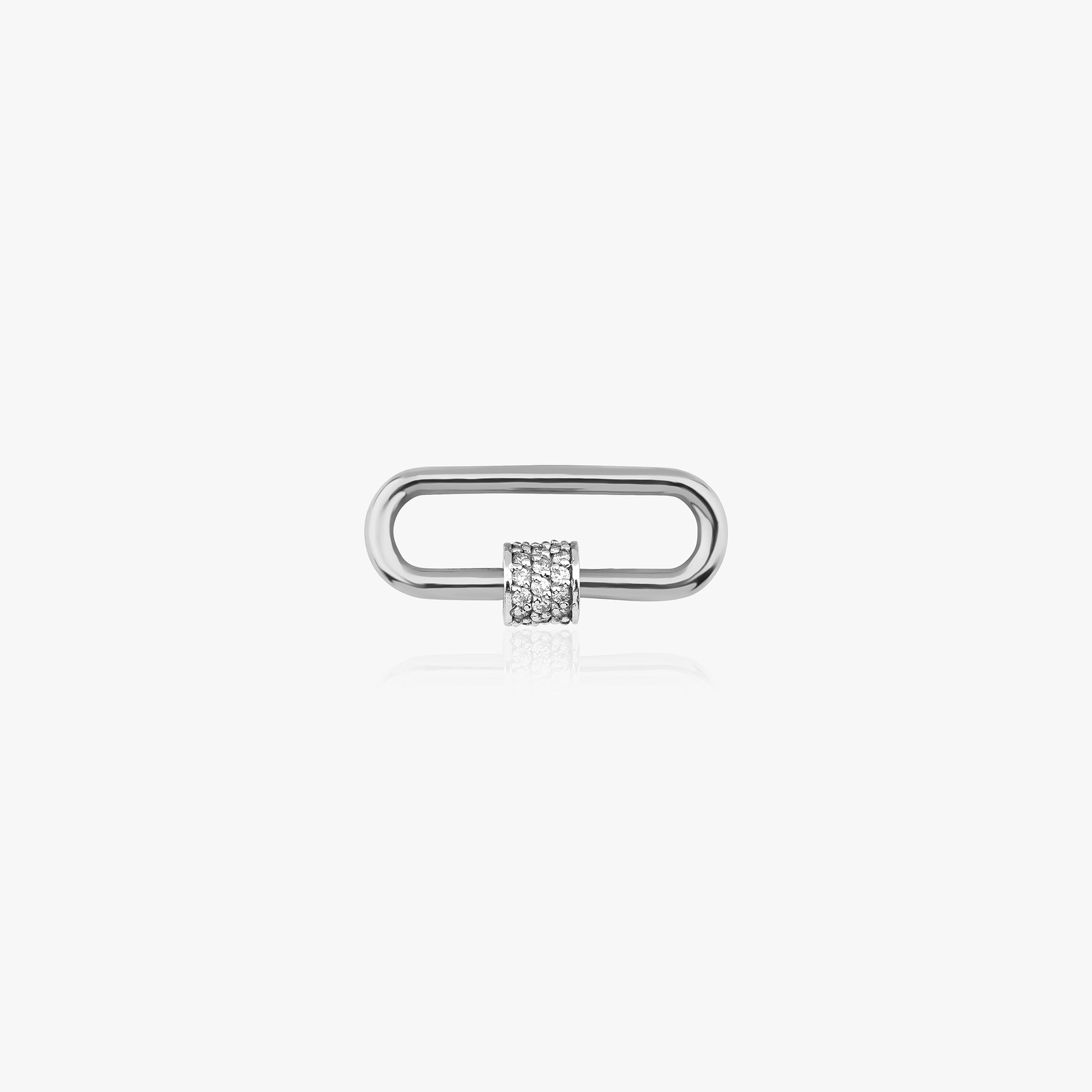 Diamond/Gemstone Carabiner Lock in 14K Gold / Mini Carabiner