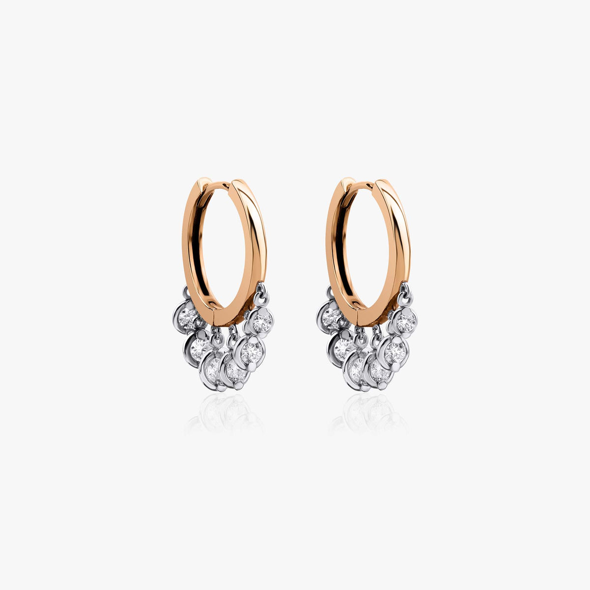 Diamond Celeste Hoops in 14K Gold