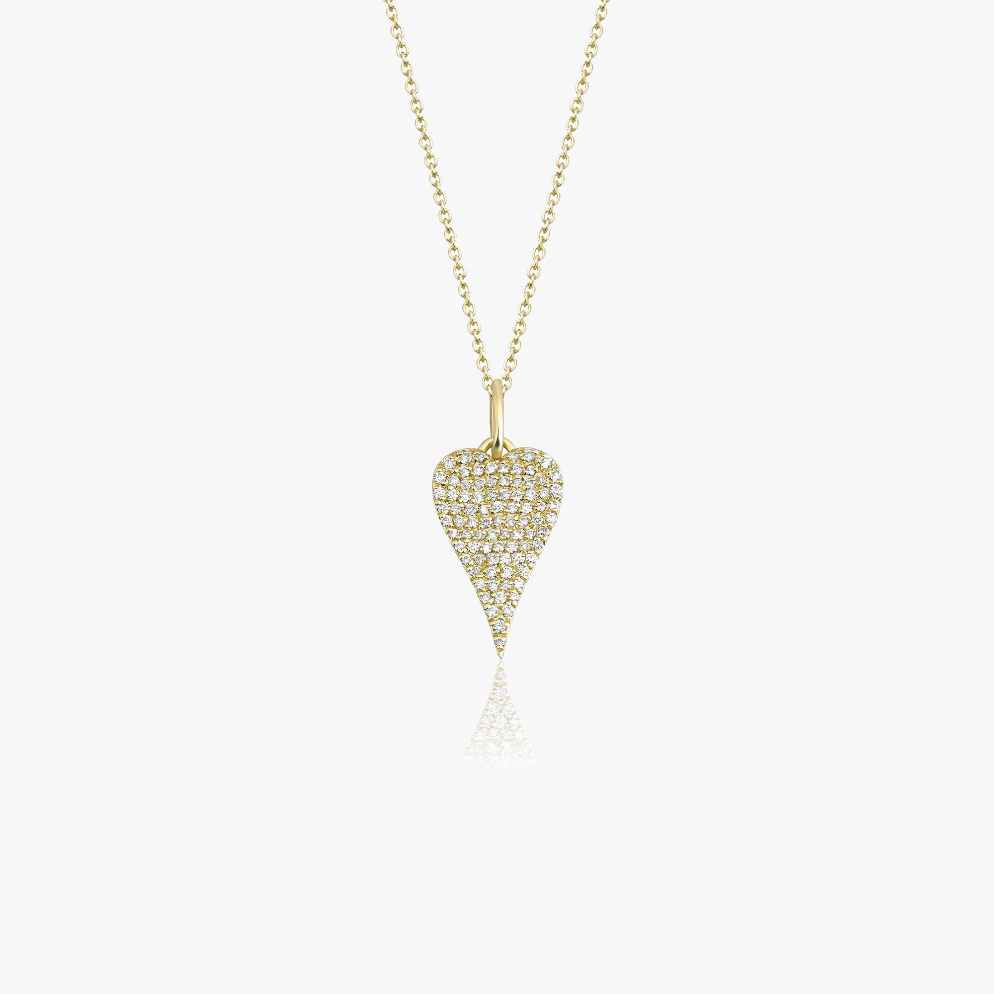 Diamond Elongated Heart Necklace in 14K Gold