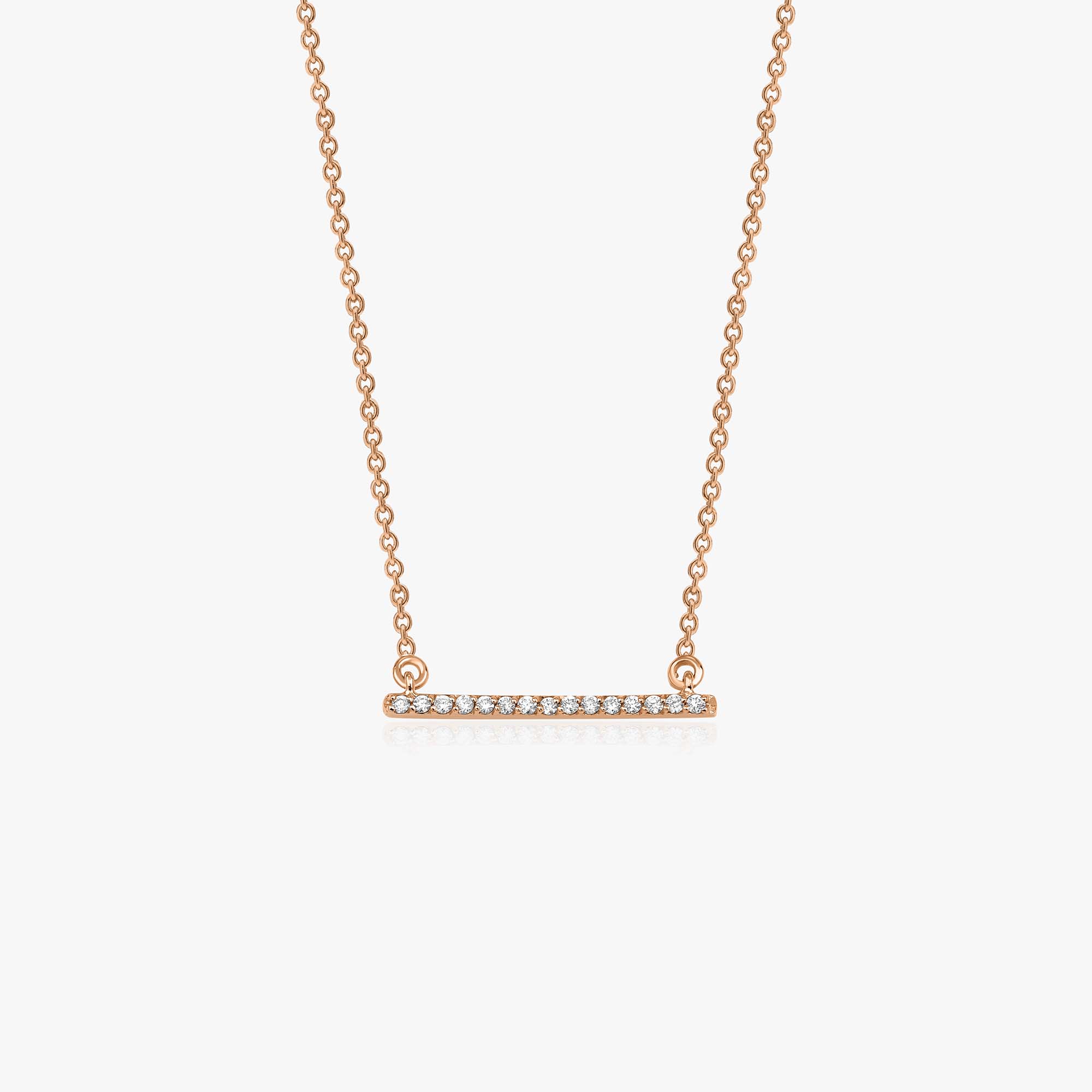 Horizontal Diamond Bar Necklace in 14K Gold