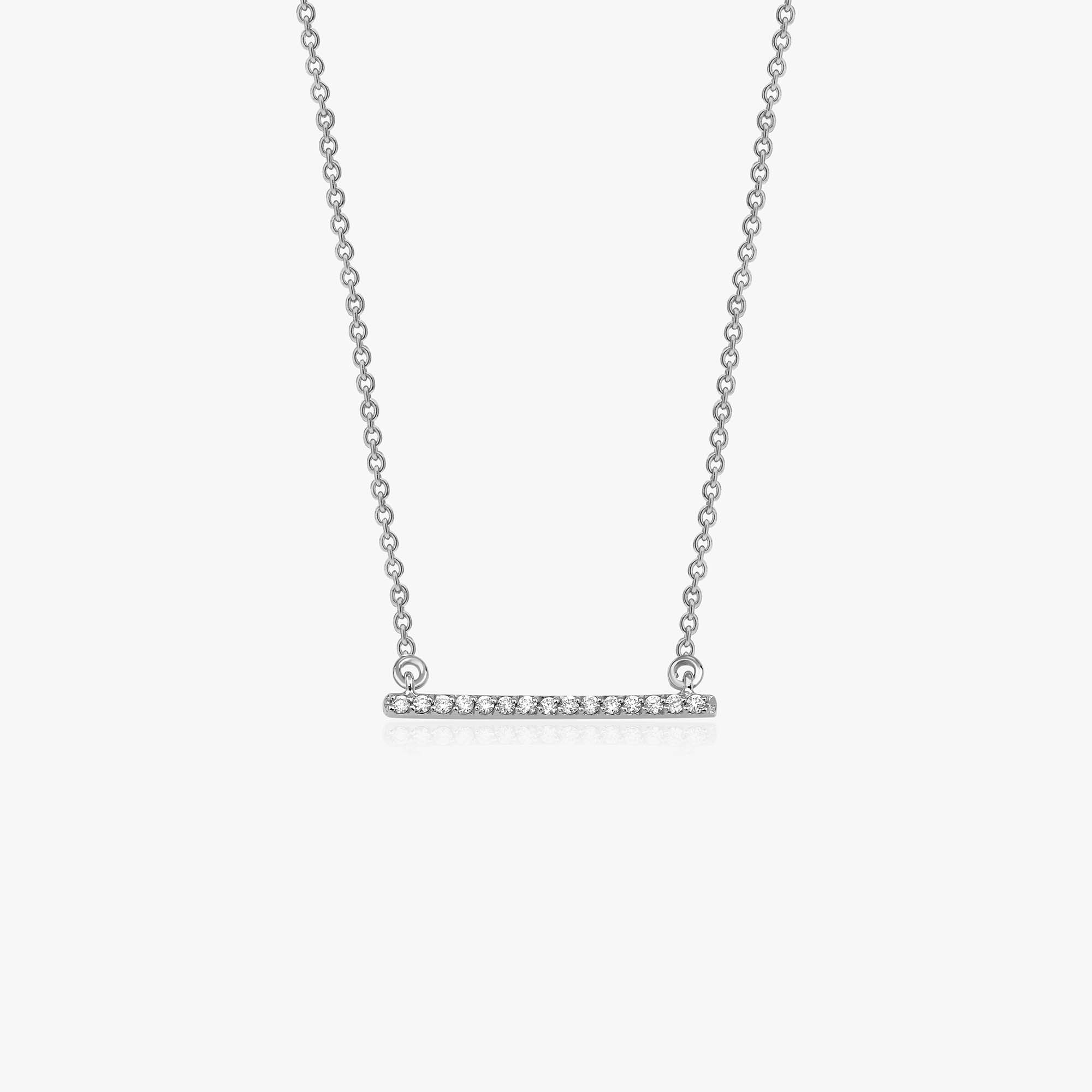 Horizontal Diamond Bar Necklace in 14K Gold