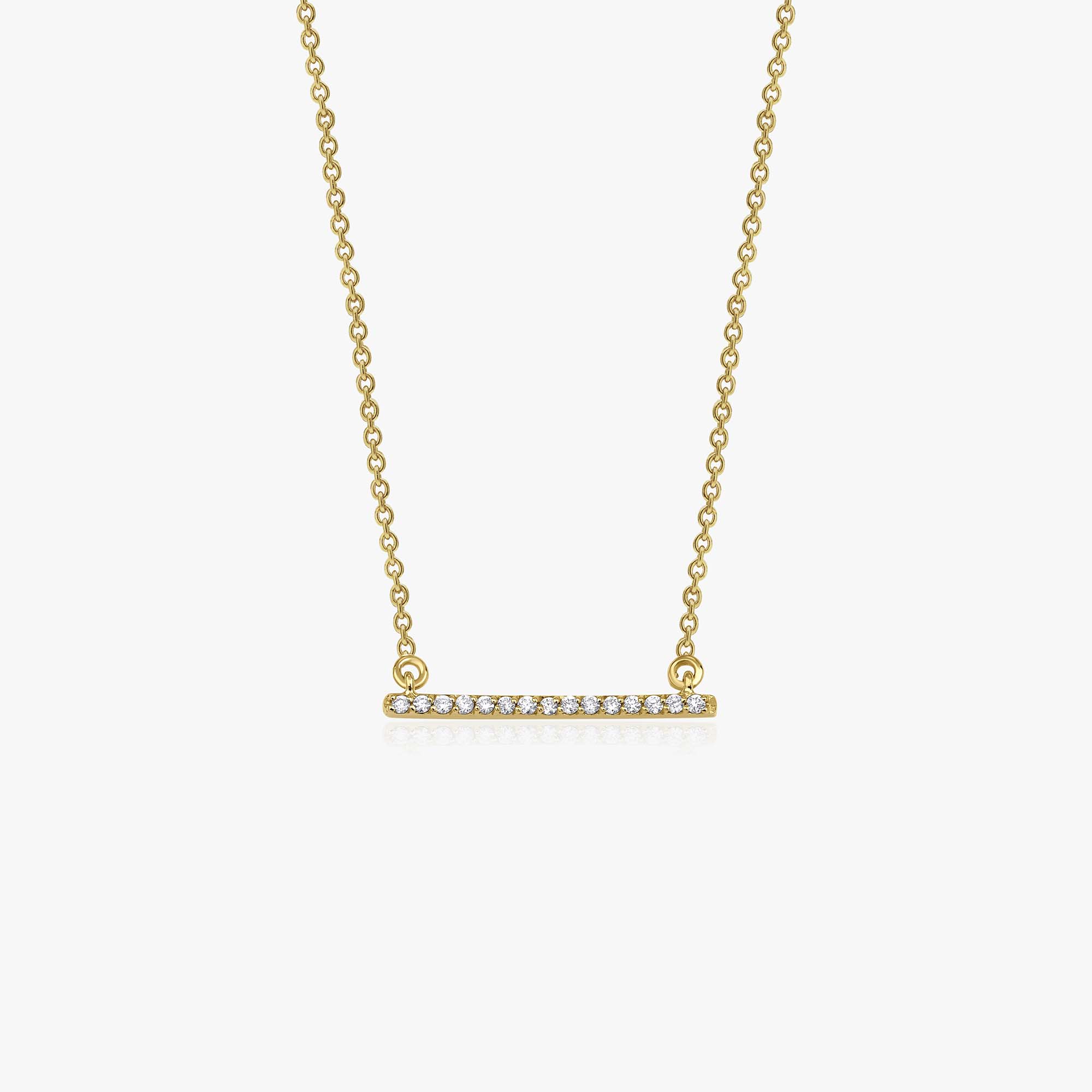 Horizontal Diamond Bar Necklace in 14K Gold