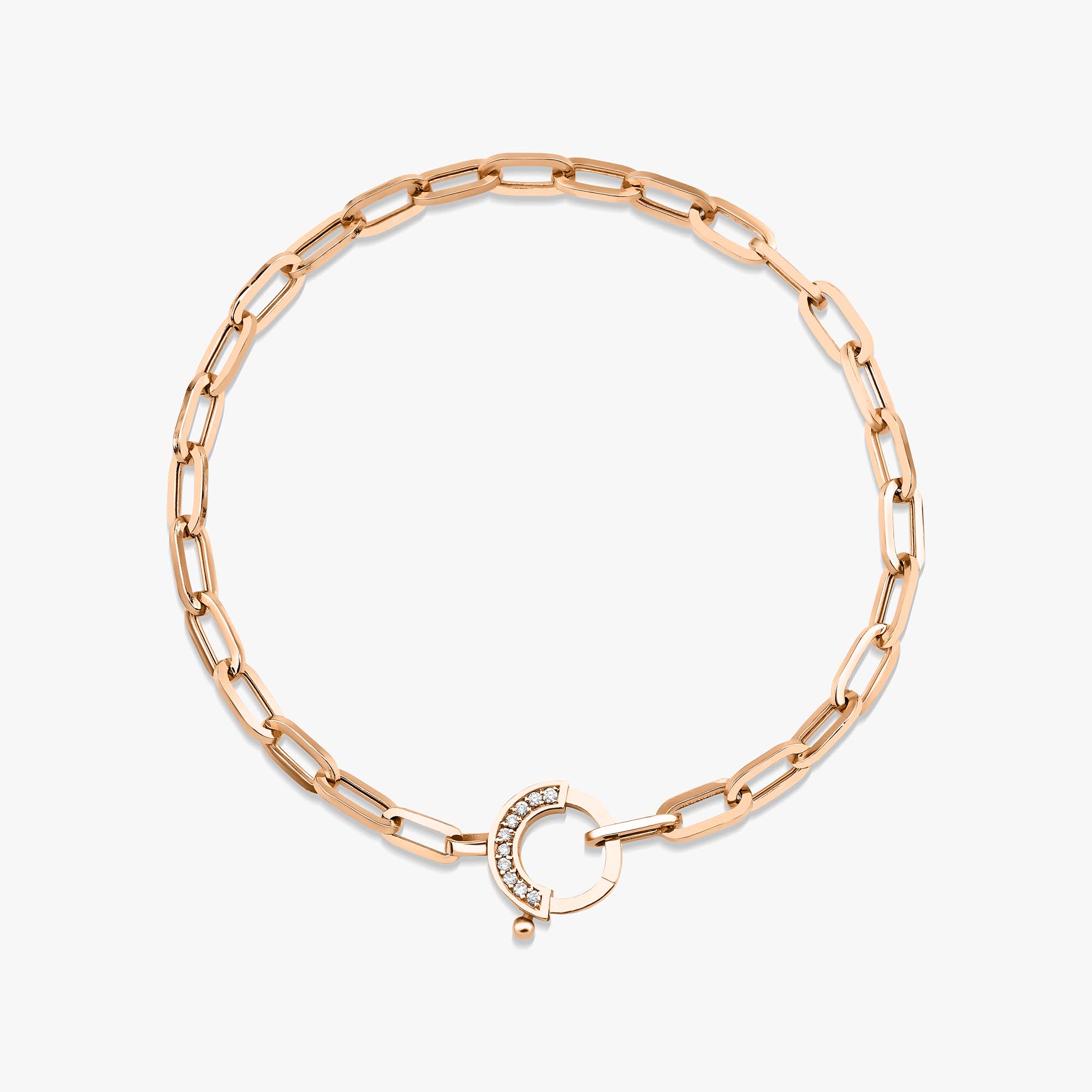 Diamond Lock Bracelet in 14K Gold