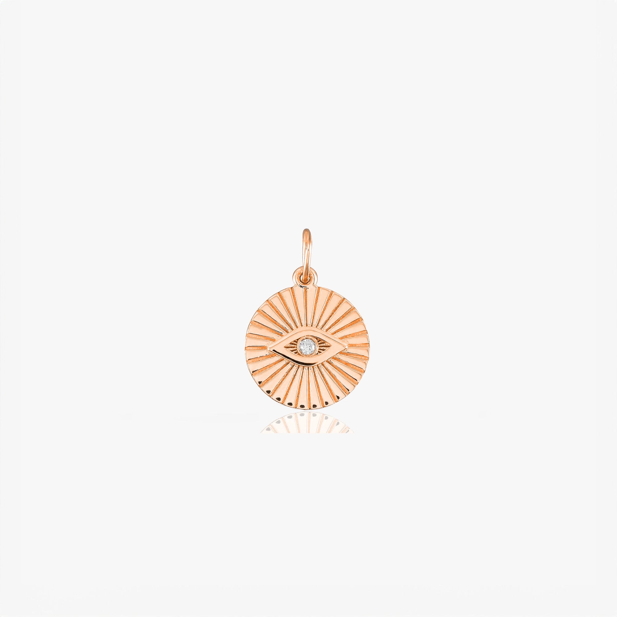 Diamond Evil Eye Coin Charm in 14K Gold