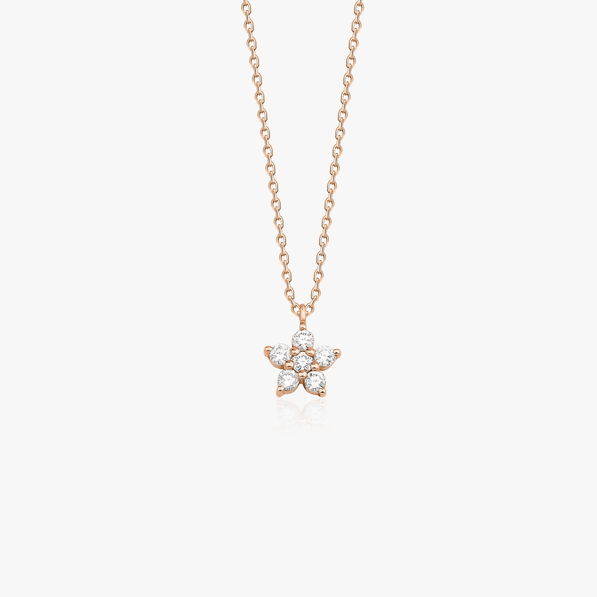 Diamond Flower Necklace Available in 14K and 18K Gold