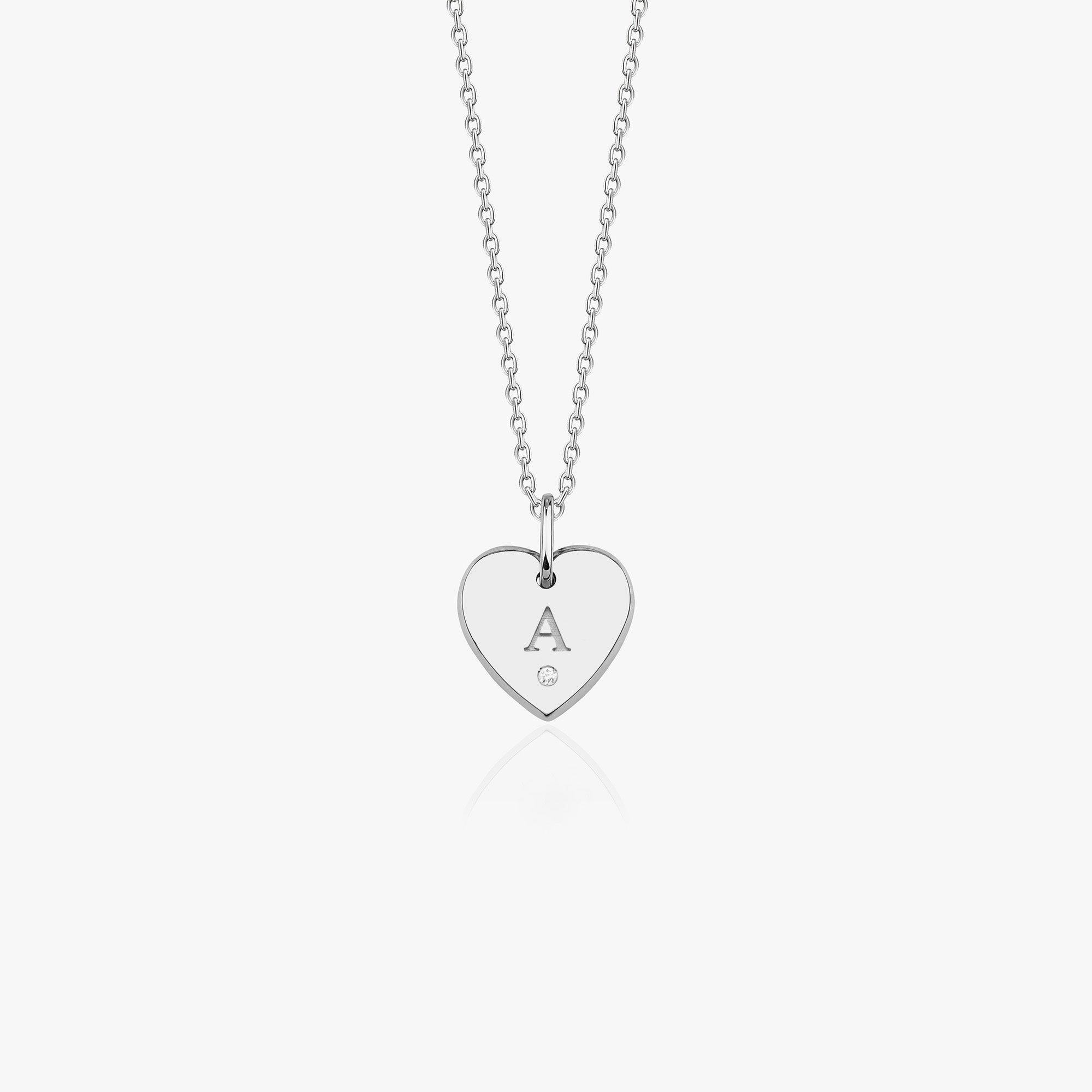 Birthstone Initial Heart Necklace in 14K Gold