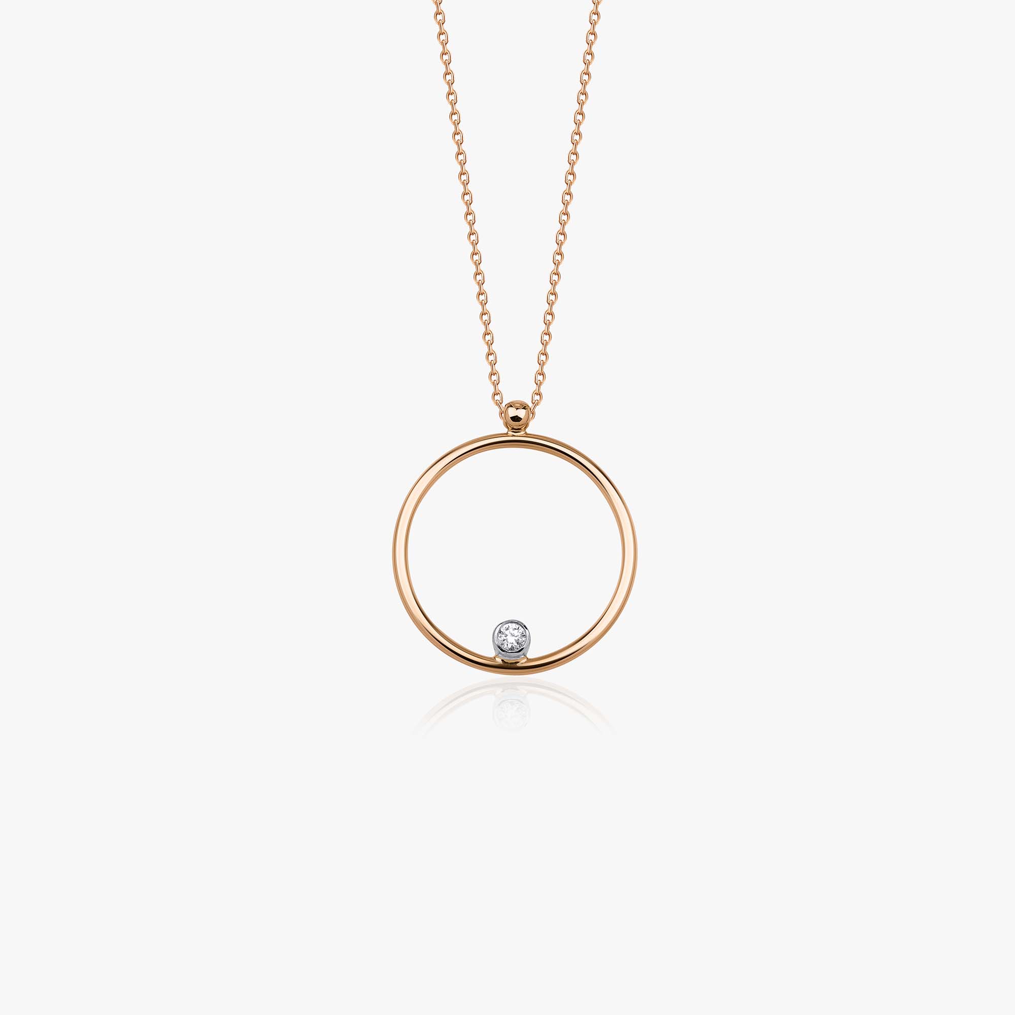 Open Diamond Circle Necklace in 14K Gold