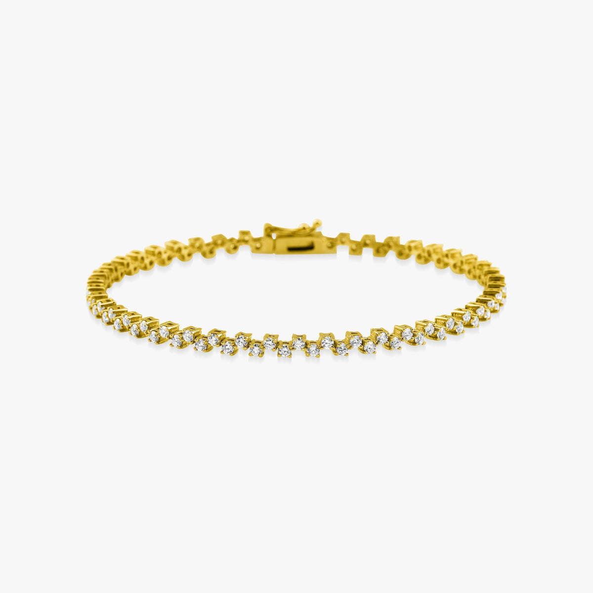 Diamond Zigzag Tennis Bracelet in 14K Gold