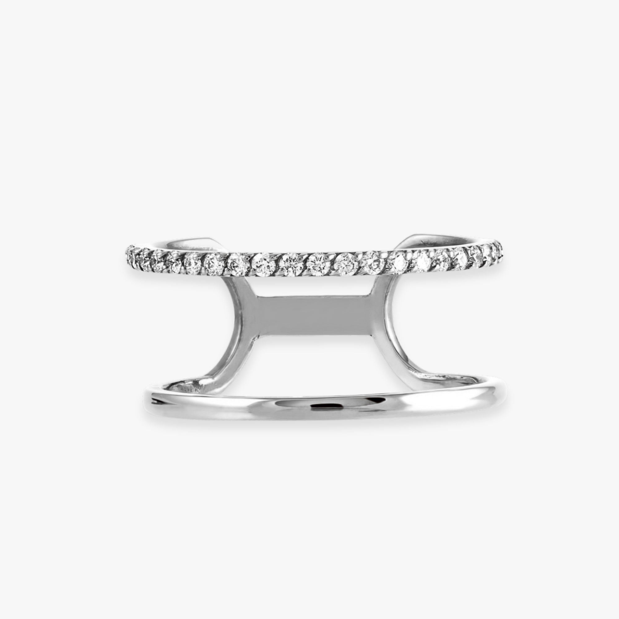 Double Diamond Band Ring in 18K Gold